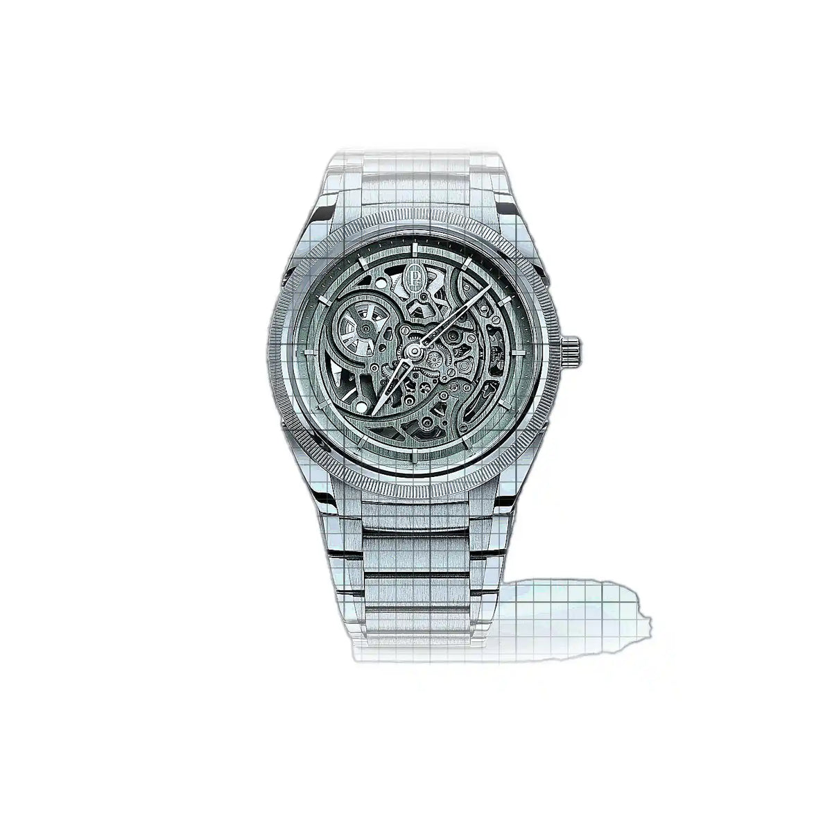 Montre Parmigiani Fleurier Tonda PFC912-1020002-100182 à cadran squelette en acier inoxydable 40mm