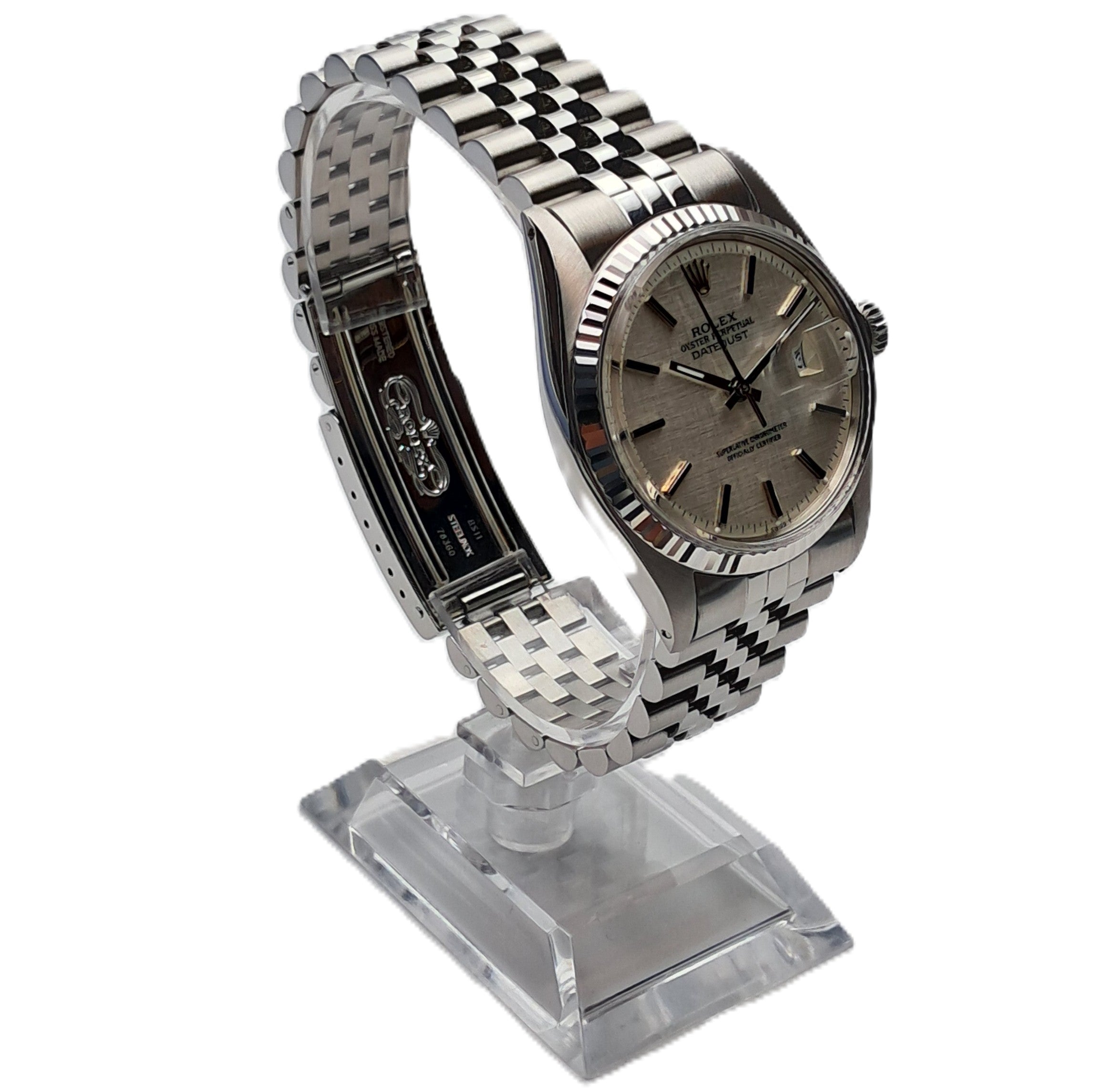 Rolex Datejust Silver Linen Jubilee 36 CPO 1978