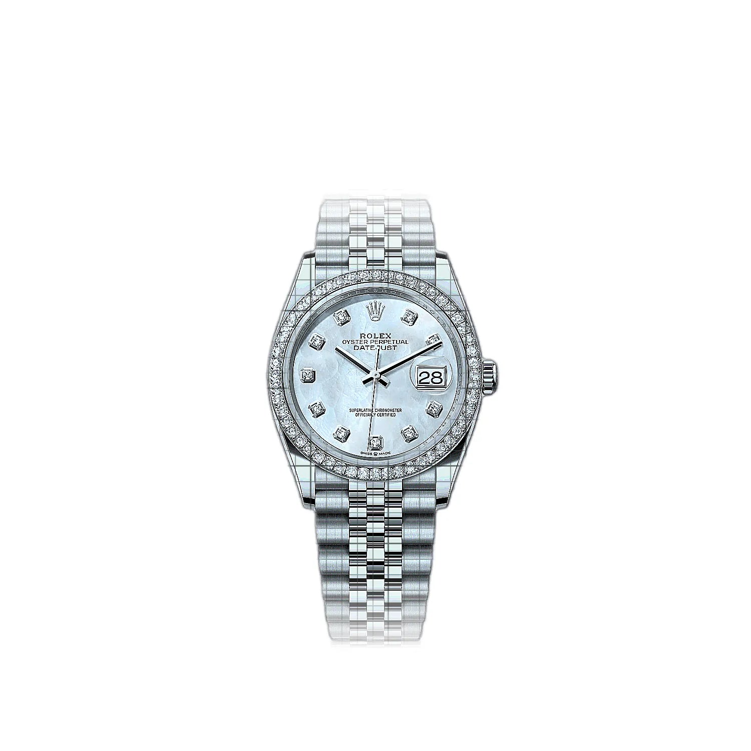 Rolex Datejust 126284rbr-0011 Mother of pearl Dial Stainless steel, white gold 36mm Watch
