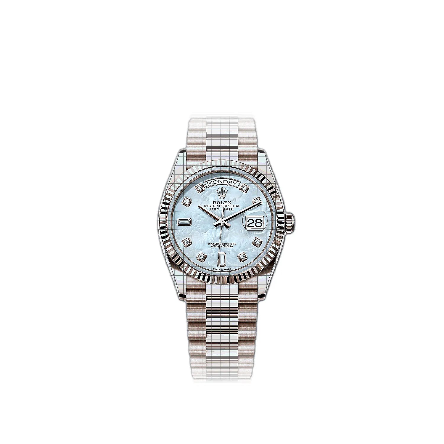 Rolex Day-Date 128235-0029 Mother of pearl Dial Rose gold 36mm Watch