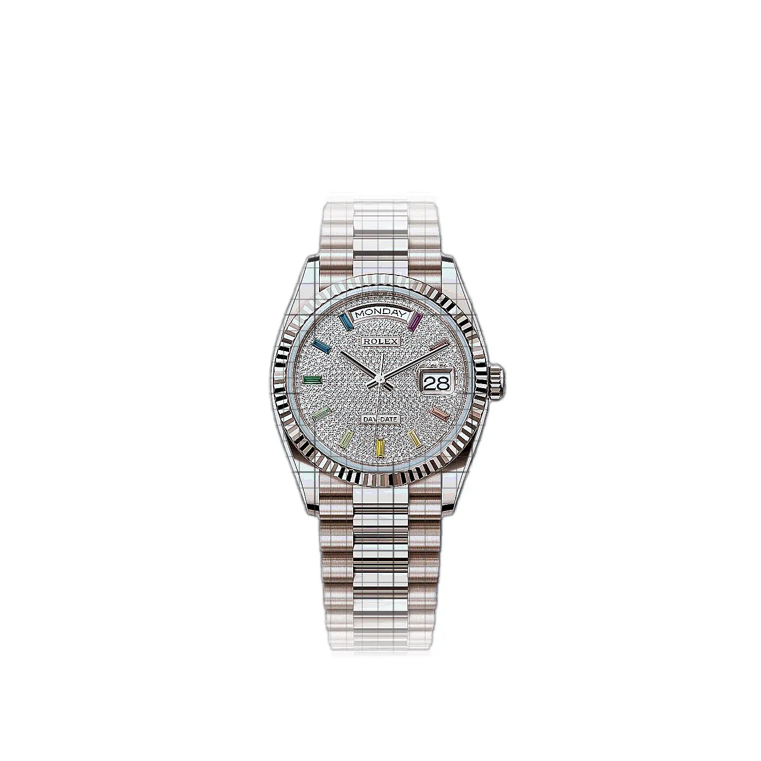 Rolex Day-Date 128235-0039 Gemstones Dial Rose gold 36mm Watch