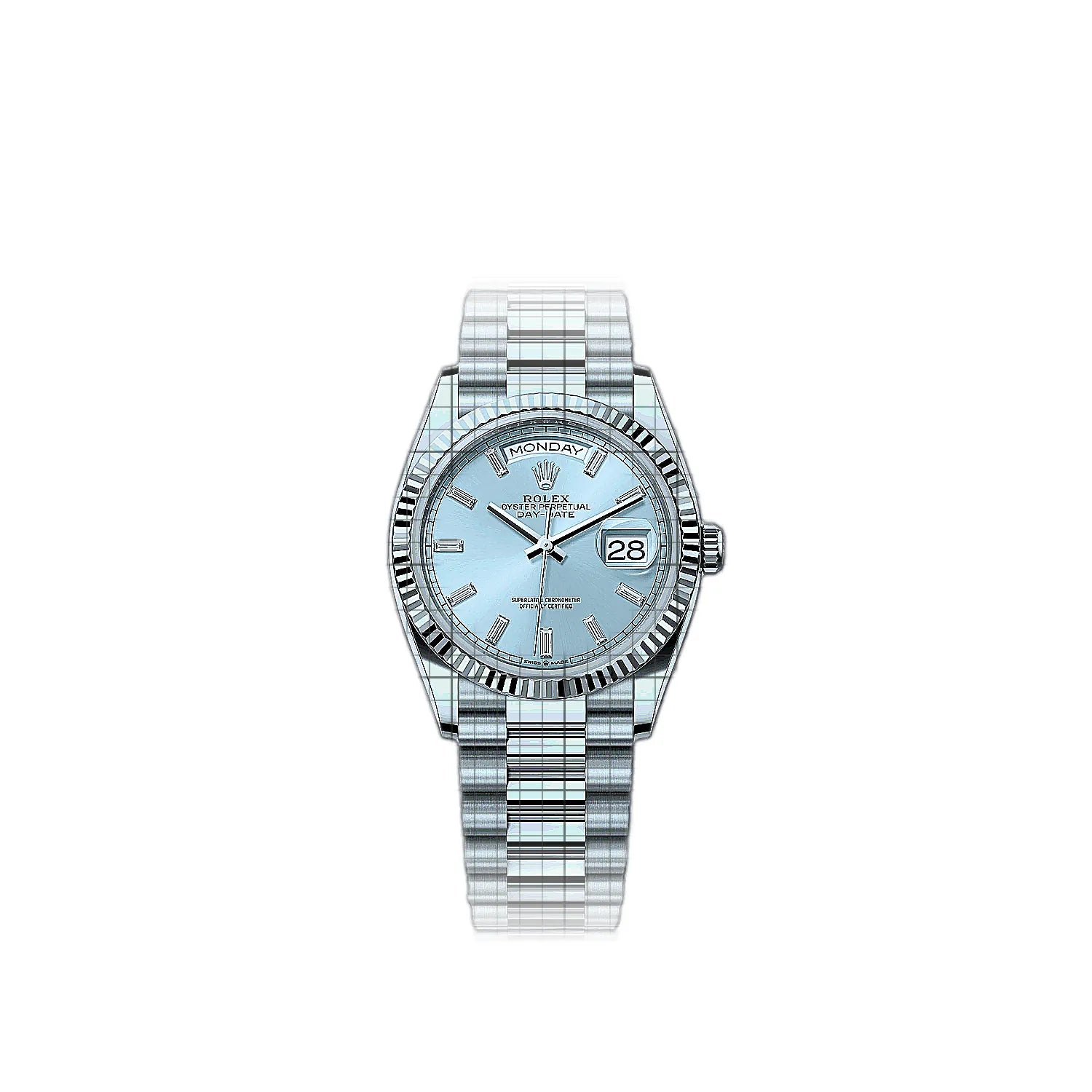 Rolex Day-Date 128236-0009 Blue Dial Platinum 36mm Watch
