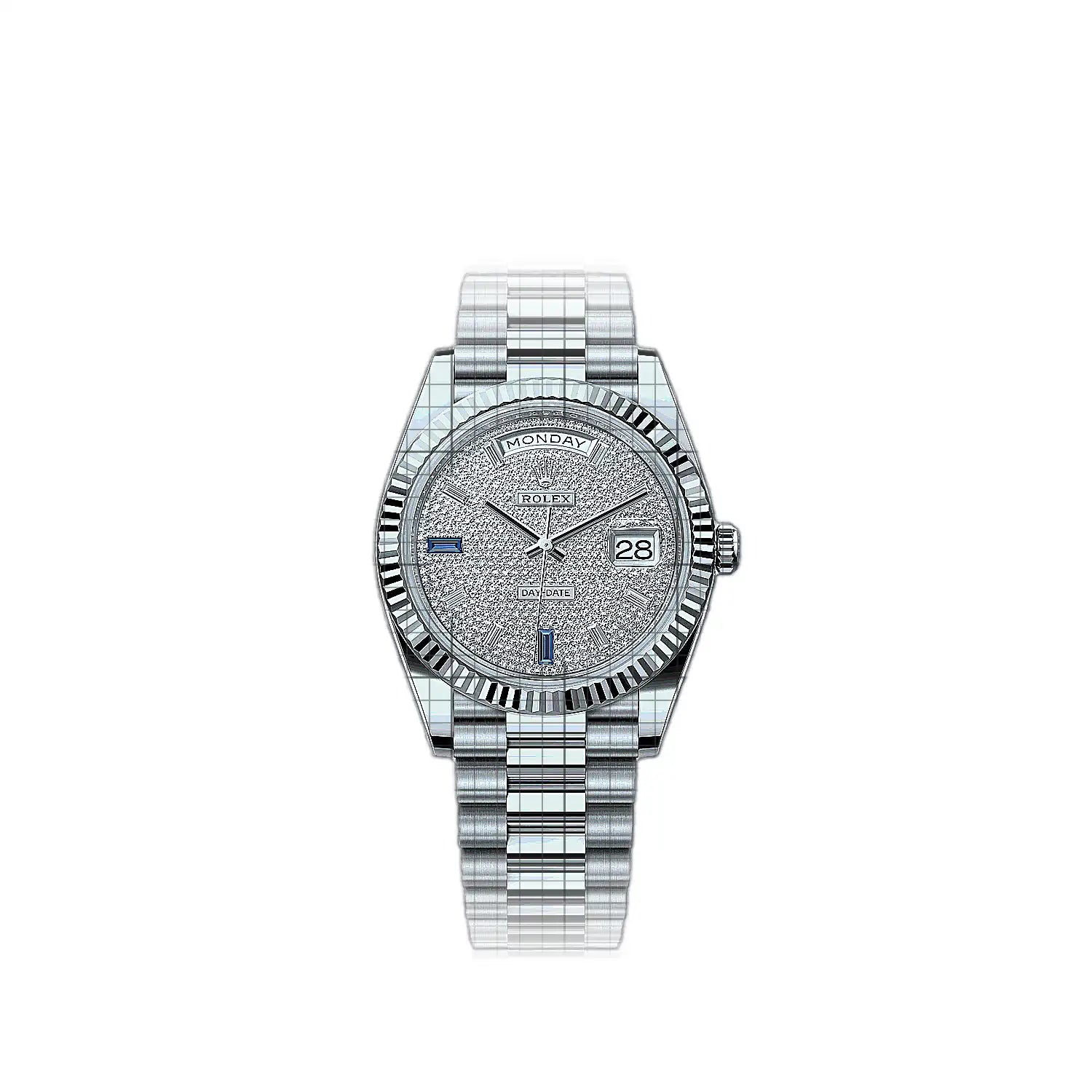 Rolex Day-Date 228239-0049 Gemstones Dial White gold 40mm Watch