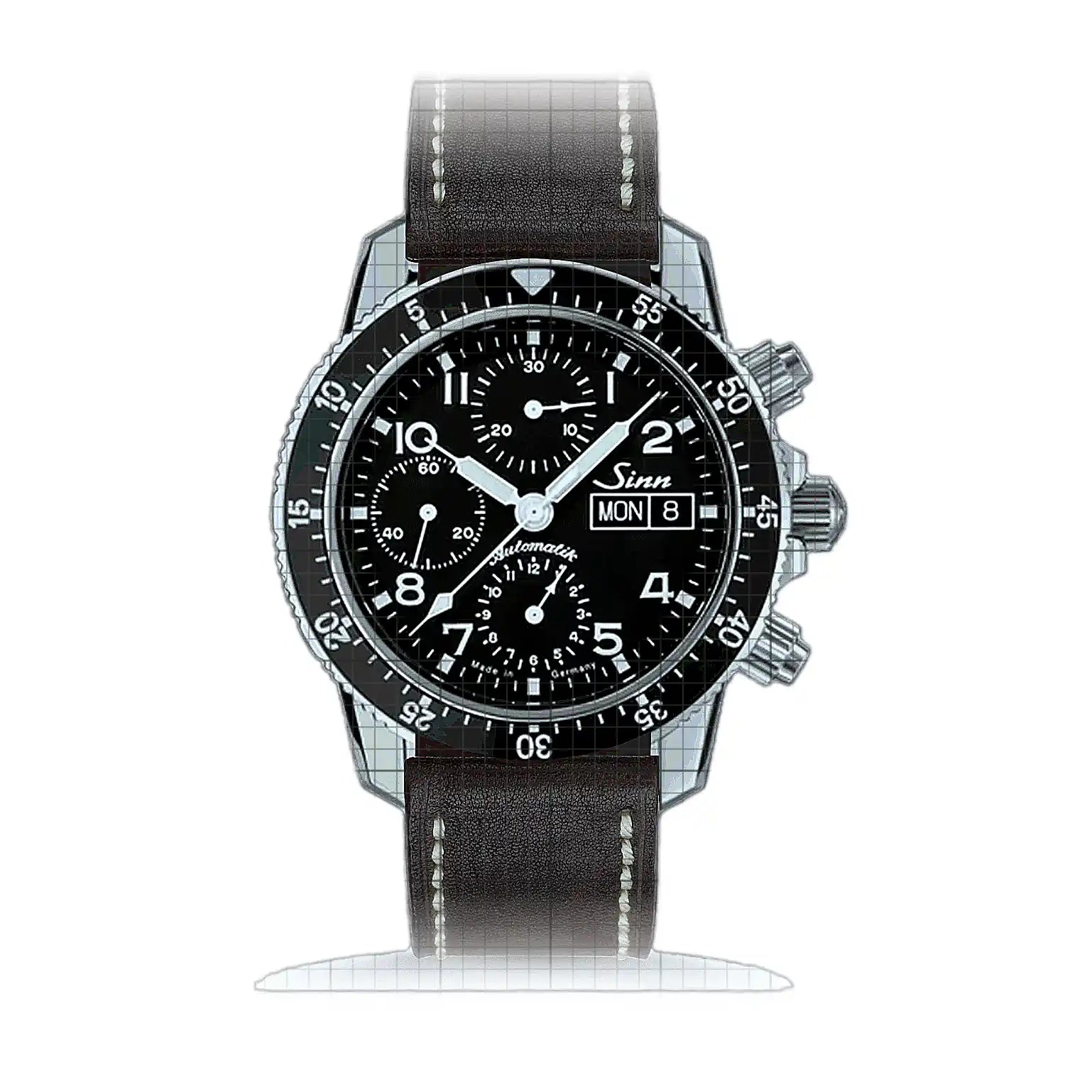 Sinn 103 St Sa – Leather strap Brown 103.061L-B Black Dial Stainless steel 41mm Watch