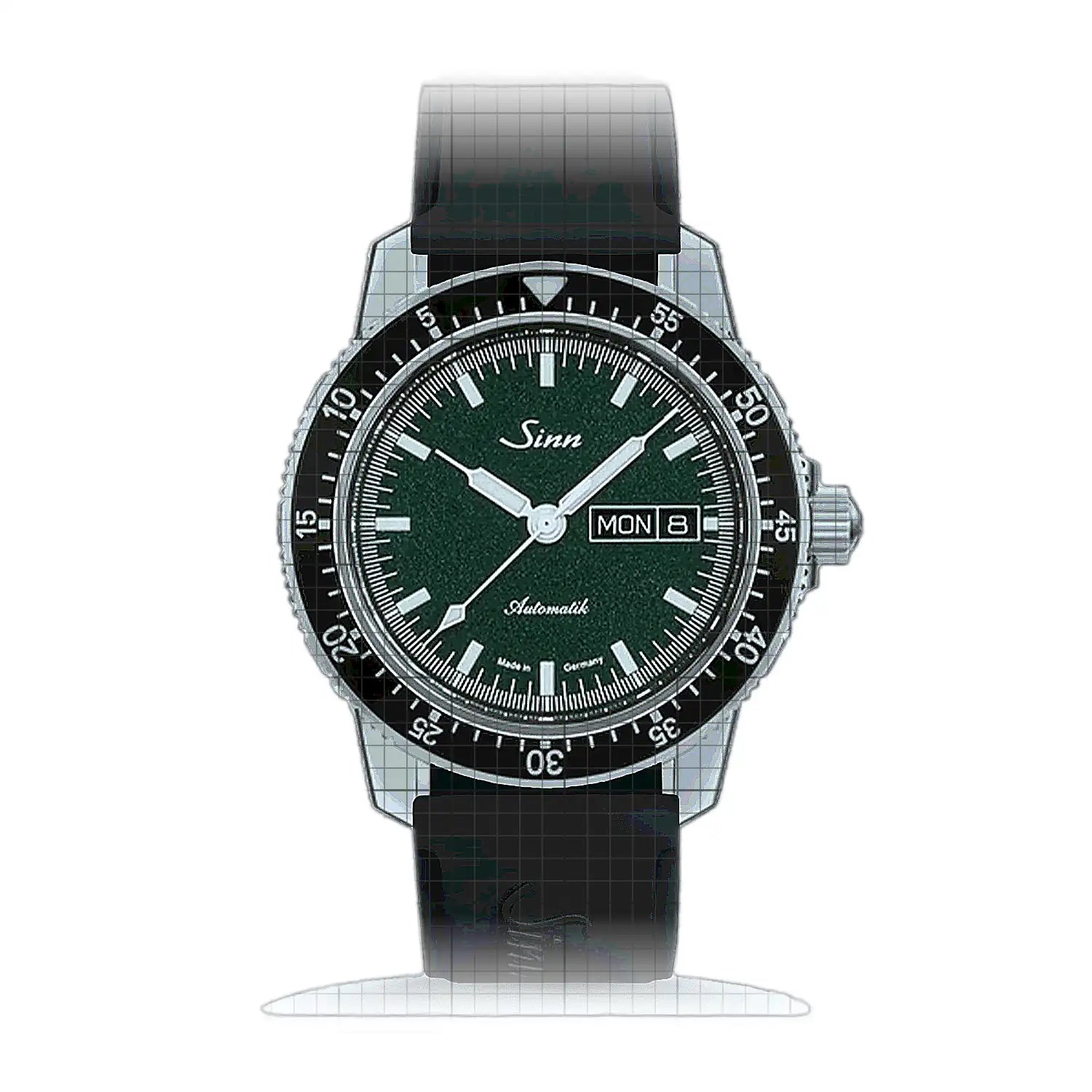 Sinn 104 St Sa I MG – Silicone strap Black 104.0131S-S Green Dial Stainless steel 41mm Watch
