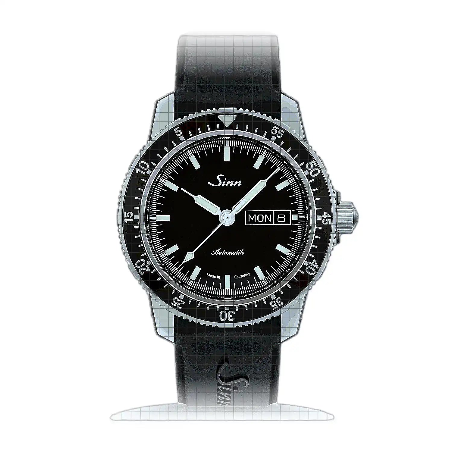 Sinn 104 St Sa I – Silicone strap Black 104.010S-S Black Dial Stainless steel 41mm Watch