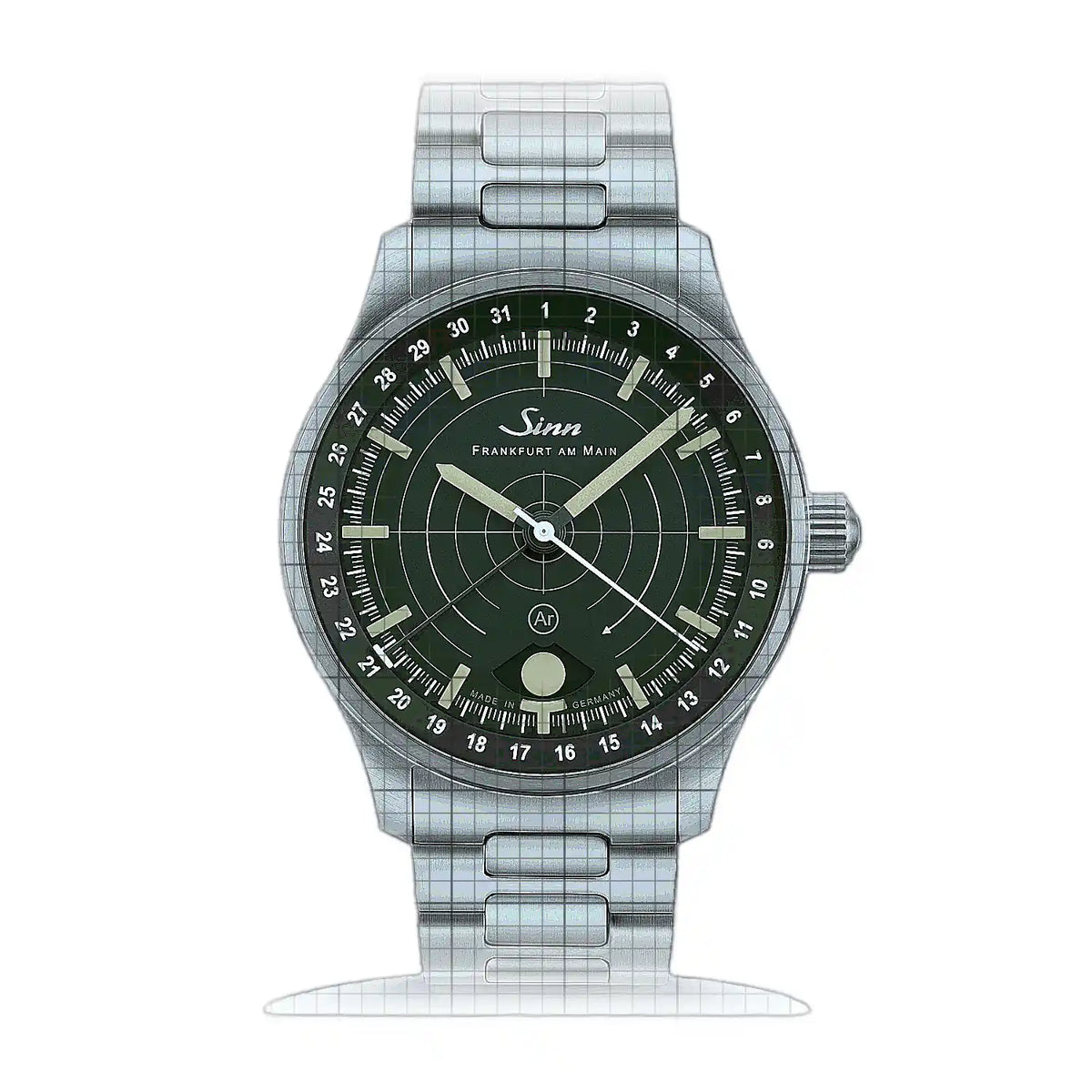 Sinn 308 308.010HM Grün Zifferblatt aus Edelstahl 40mm Uhr