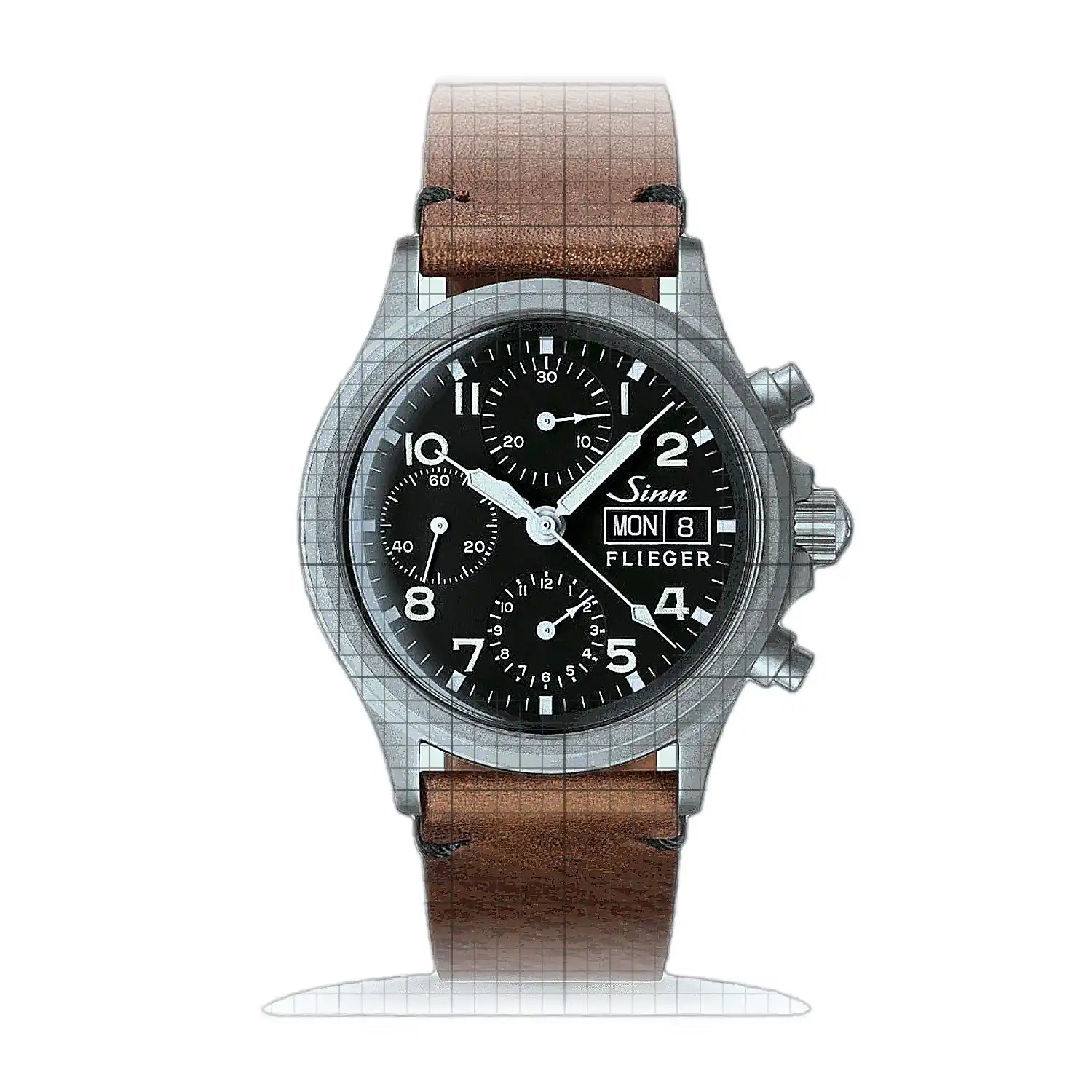 Sinn 356 FLIEGER – Leather strap Brown 356.020L-B Black Dial Stainless steel 38,5mm Watch