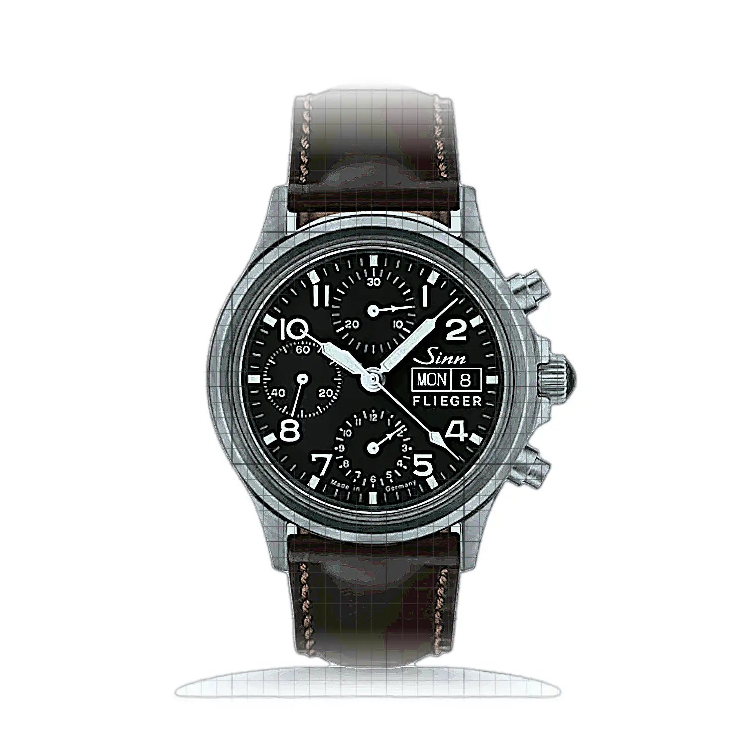 Sinn 356 Sa FLIEGER – Leather strap Brown 356.070L-B Black Dial Stainless steel 38,5mm Watch