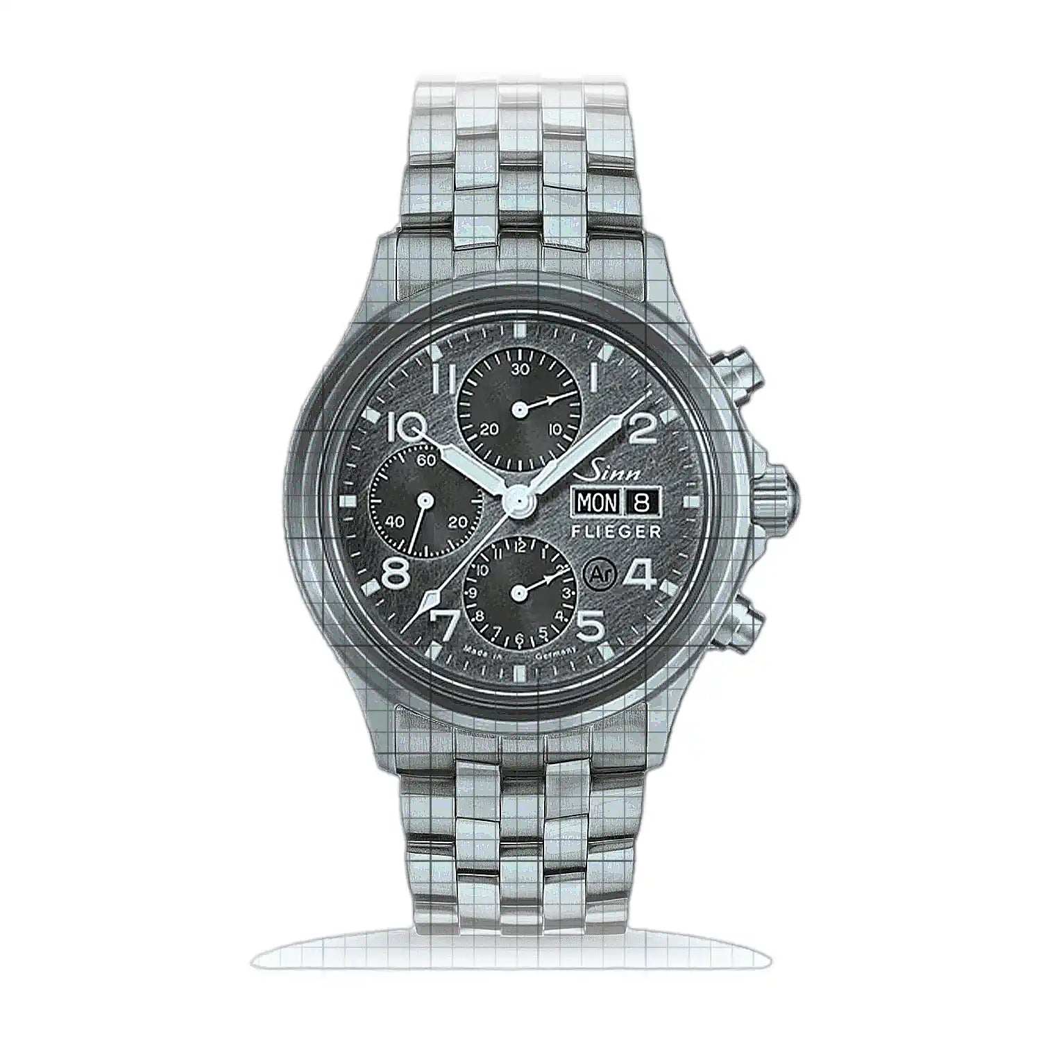 Sinn 358 Sa FLIEGER DS – Metal bracelet 358.065 Grey Dial Stainless steel 42mm Watch