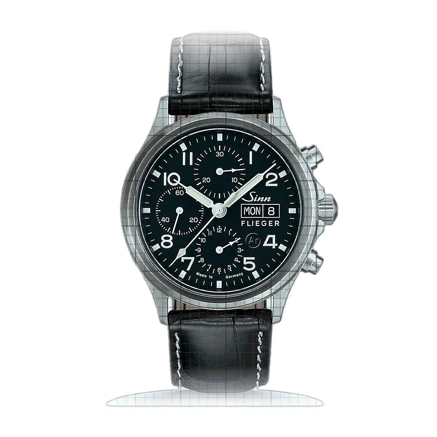 Sinn 358 Sa FLIEGER – Leather strap Black 358.060L-S Black Dial Stainless steel 42mm Watch