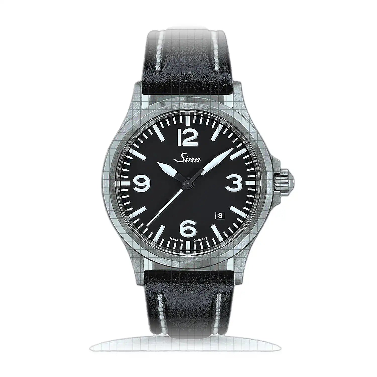 Sinn 556 A – Leather strap Black 556.014L-S Black Dial Stainless steel 38mm Watch