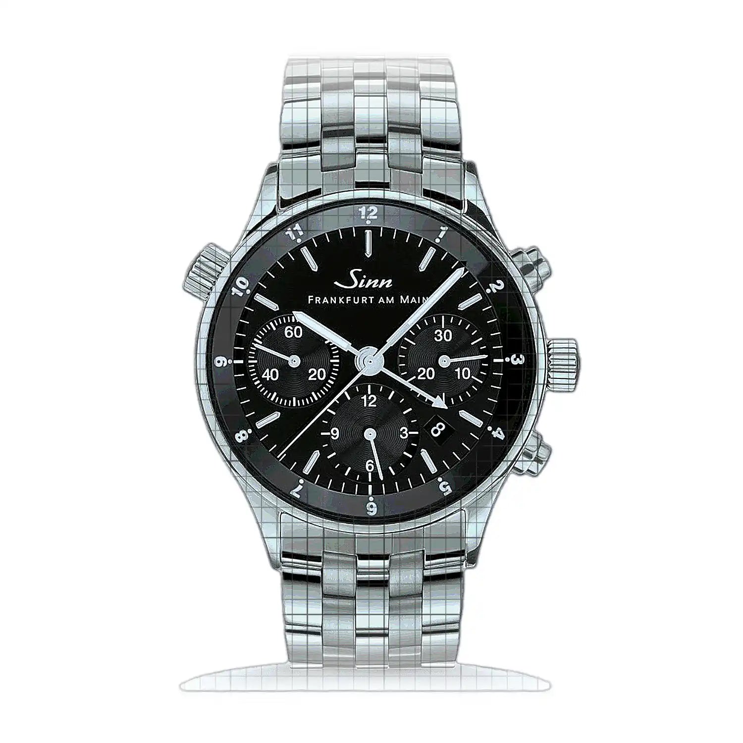Sinn 6000 Finanzplatzuhr – Metal bracelet 6000.01 Black Dial Stainless steel 38,5mm Watch