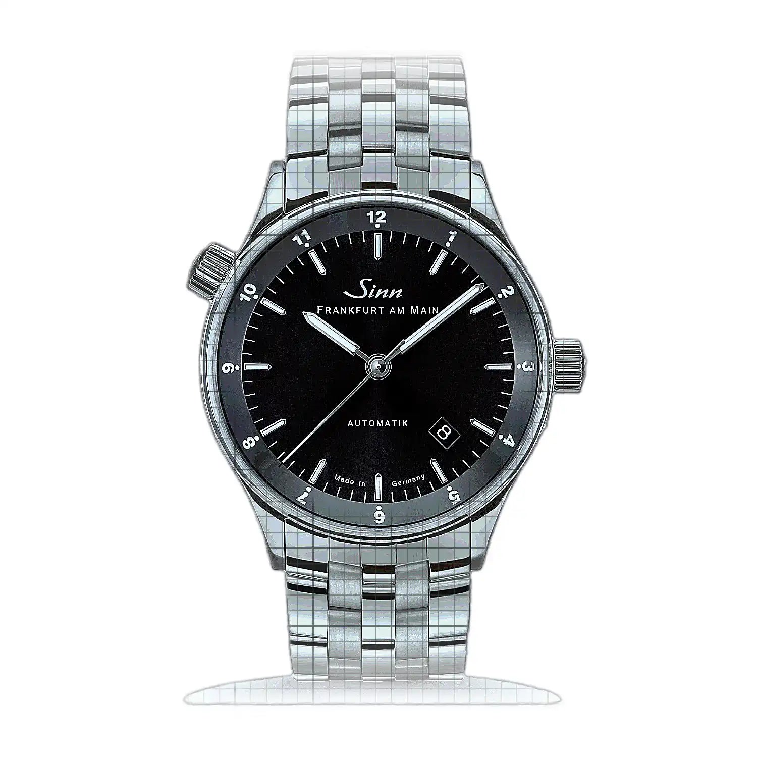 Sinn 6068 Finanzplatzuhr – Metal bracelet 6068.01 Black Dial Stainless steel 38,5mm Watch