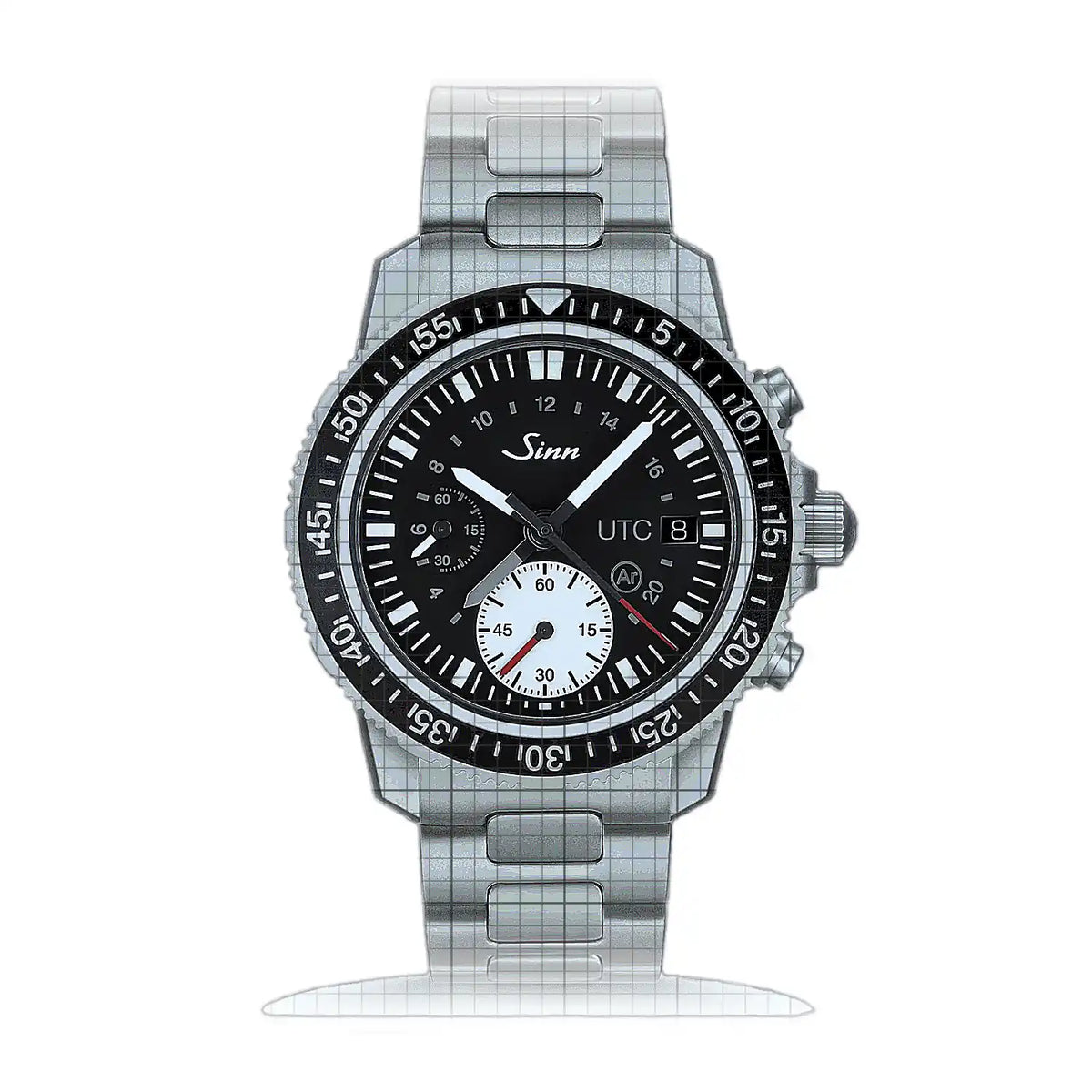 Sinn 613 613.013HM Schwarz Zifferblatt aus Edelstahl, 41 mm Uhr