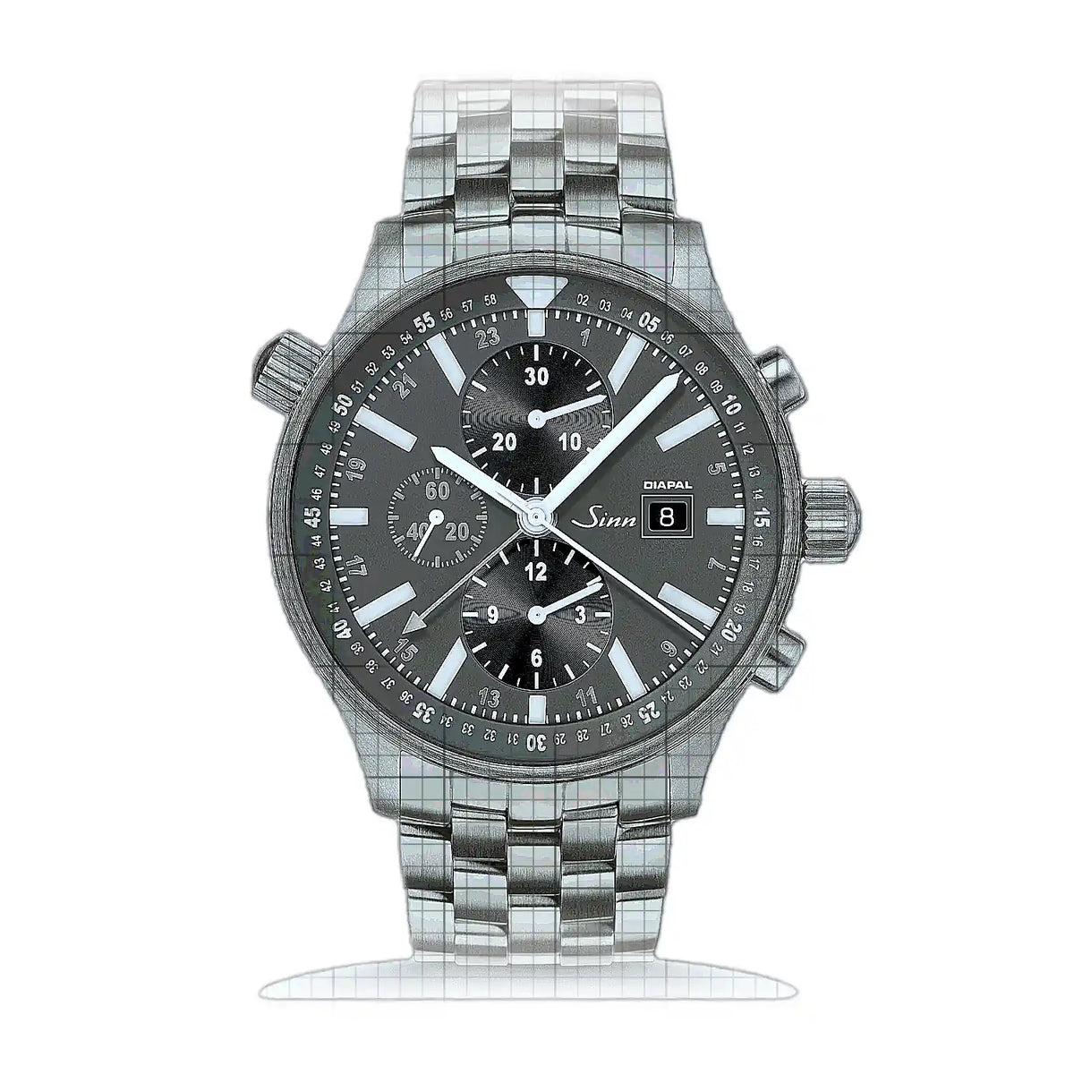 Sinn 900 900.013M Grau Zifferblatt Edelstahl 44 mm Uhr