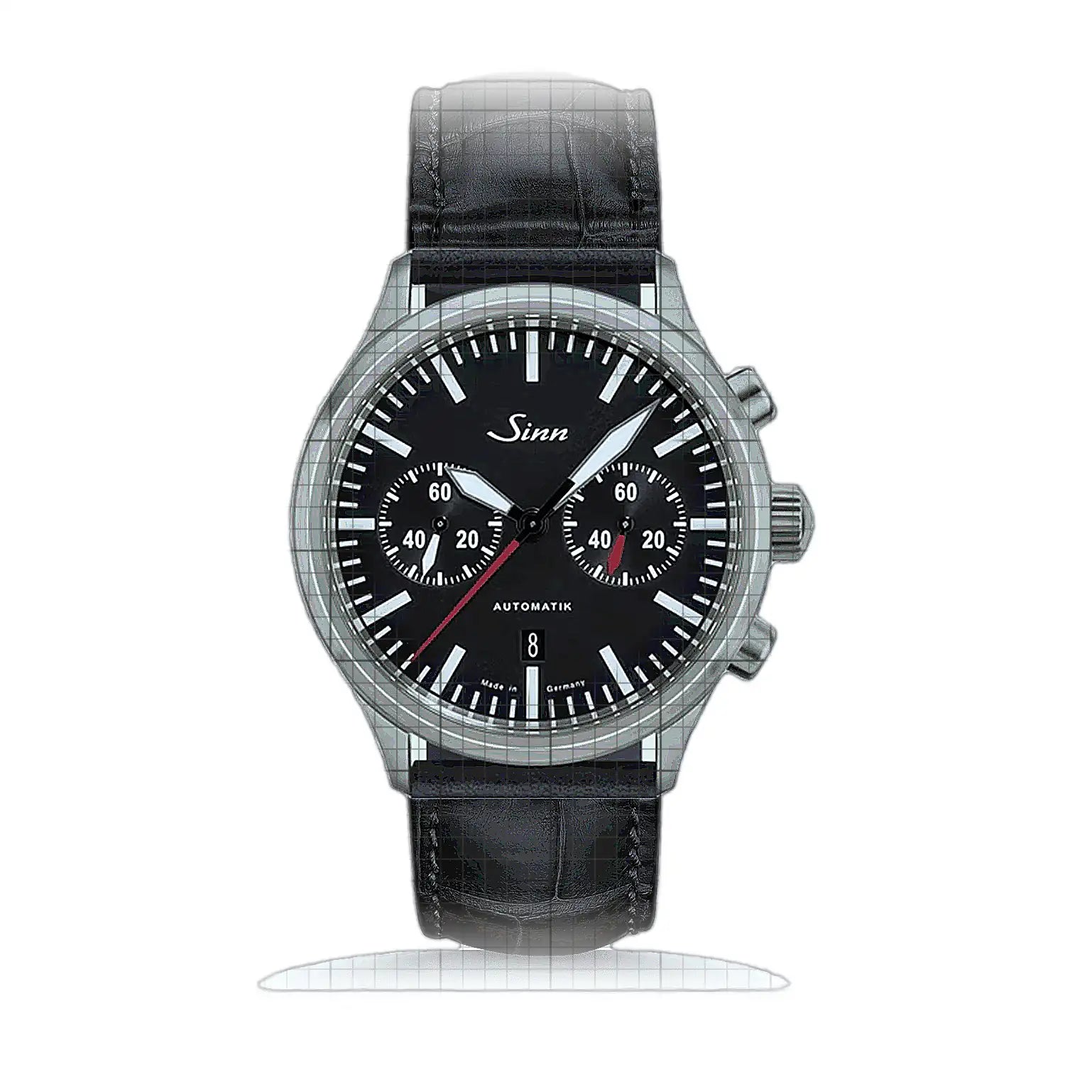 Sinn 936 with TEGIMENT-Option – Leather strap Black 936.010L-S Black Dial Stainless steel 43mm Watch
