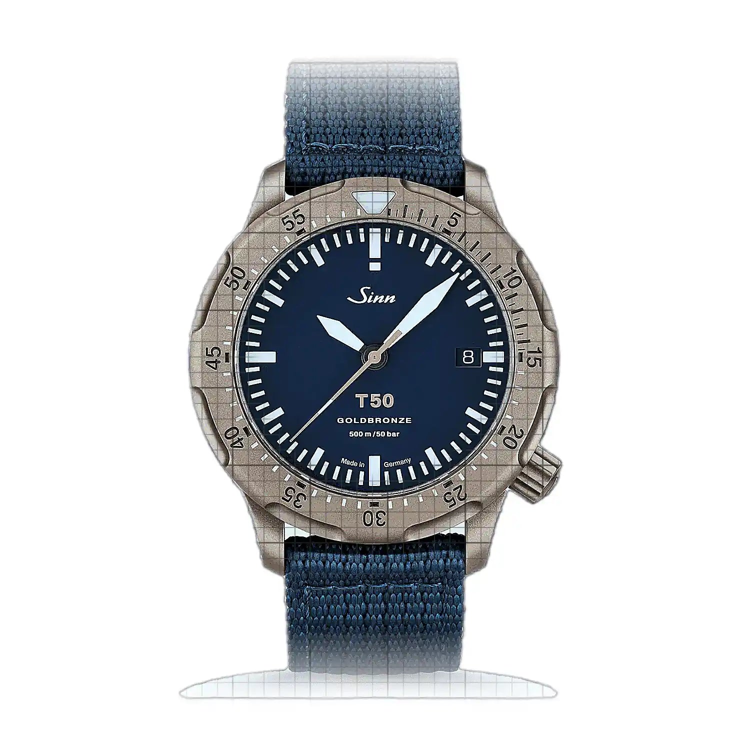 Sinn T50 Golden bronze B Limited Edition – Fabric strap Blue 1052.062T-B Blue Dial Bronze 41mm Watch