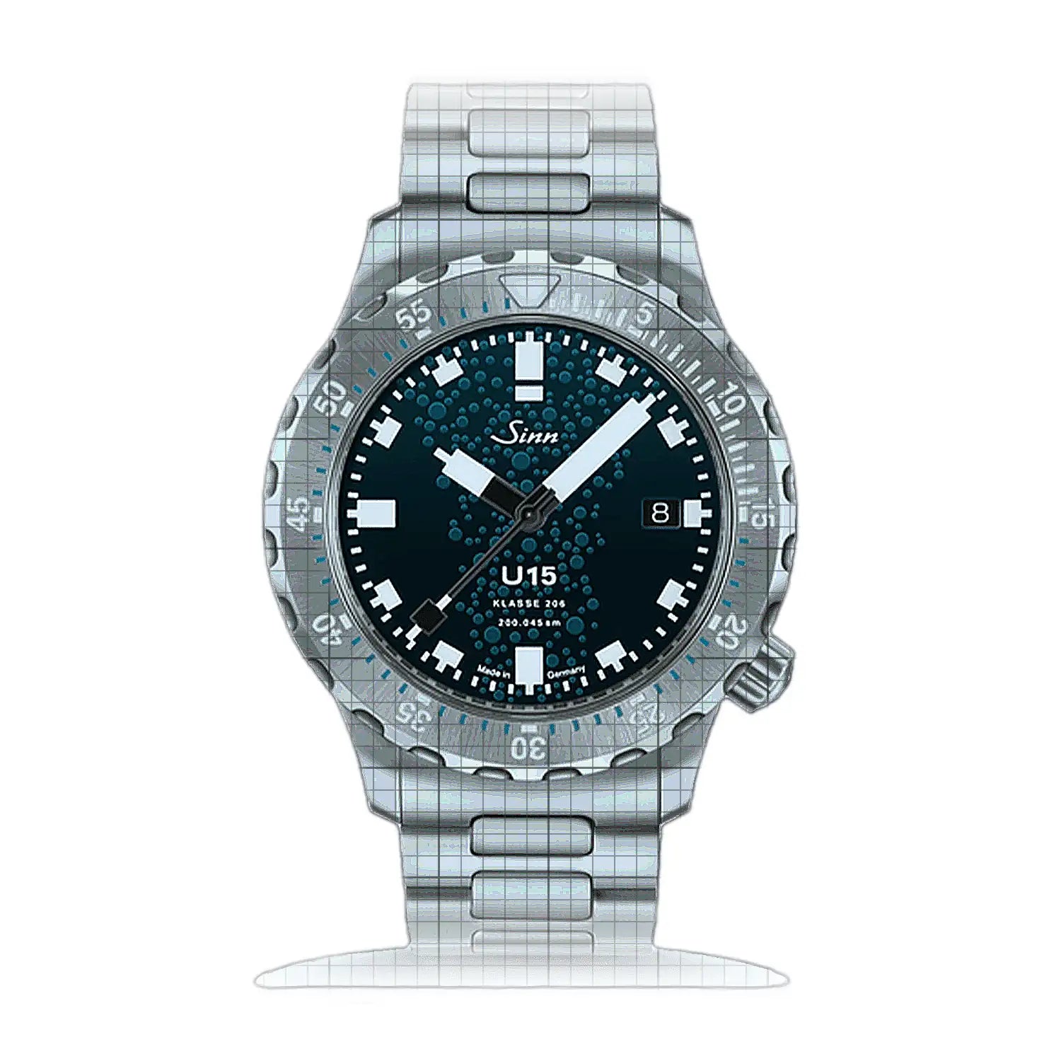 Sinn U15 Limited Edition – Metal bracelet H-Link 1025.010H Blue Dial Stainless steel 41mm Watch