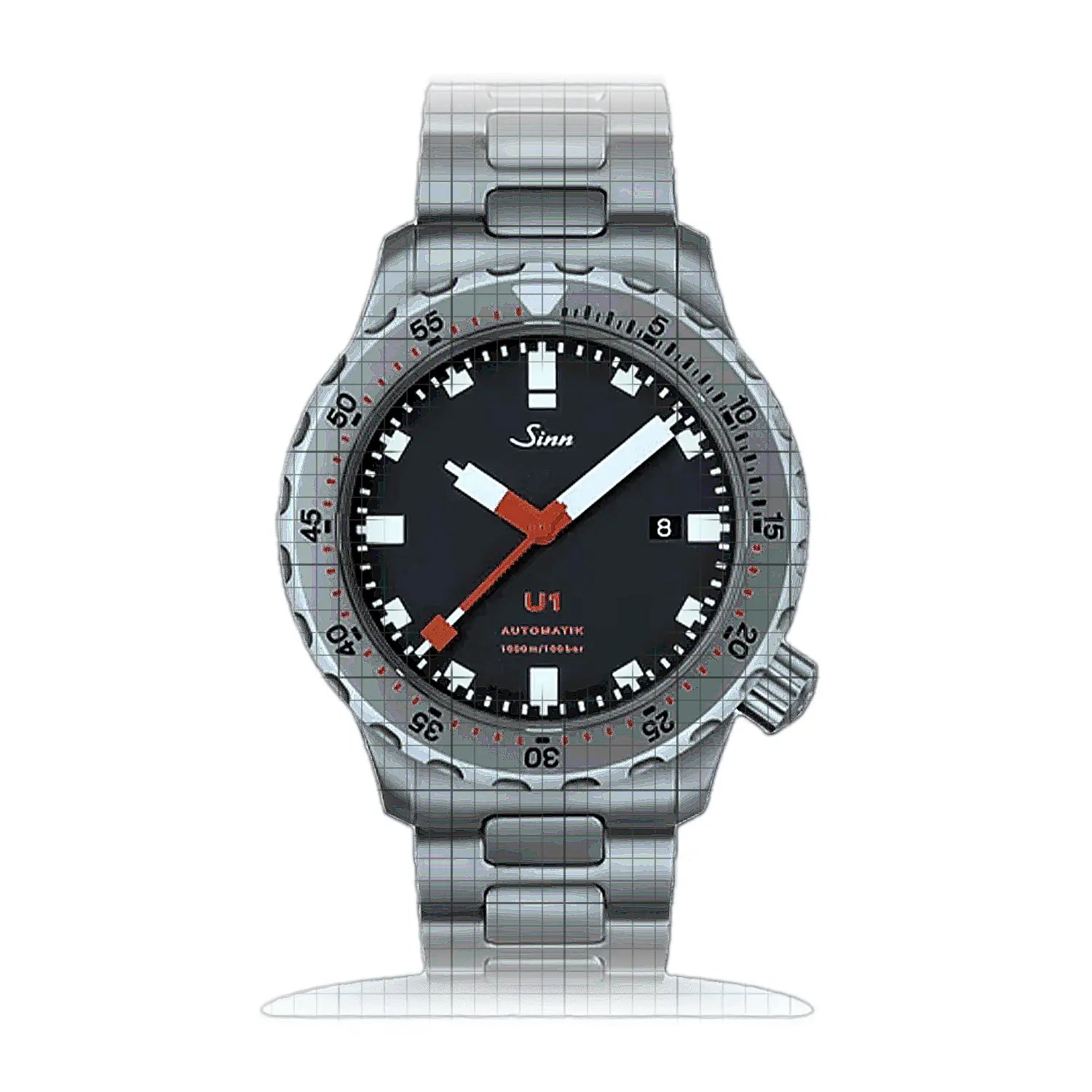 Sinn U1 with TEGIMENT-Option – Metal bracelet H-Link 1010.030H Black Dial Stainless steel 44mm Watch