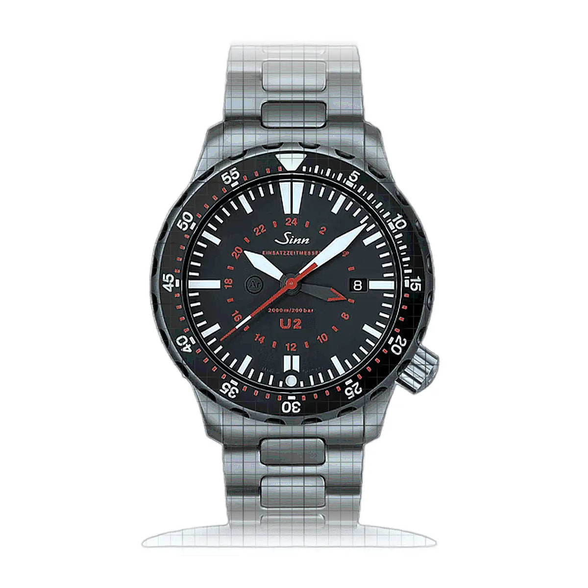 Sinn U2 1020.050HM Black Dial Stainless steel 44mm Watch