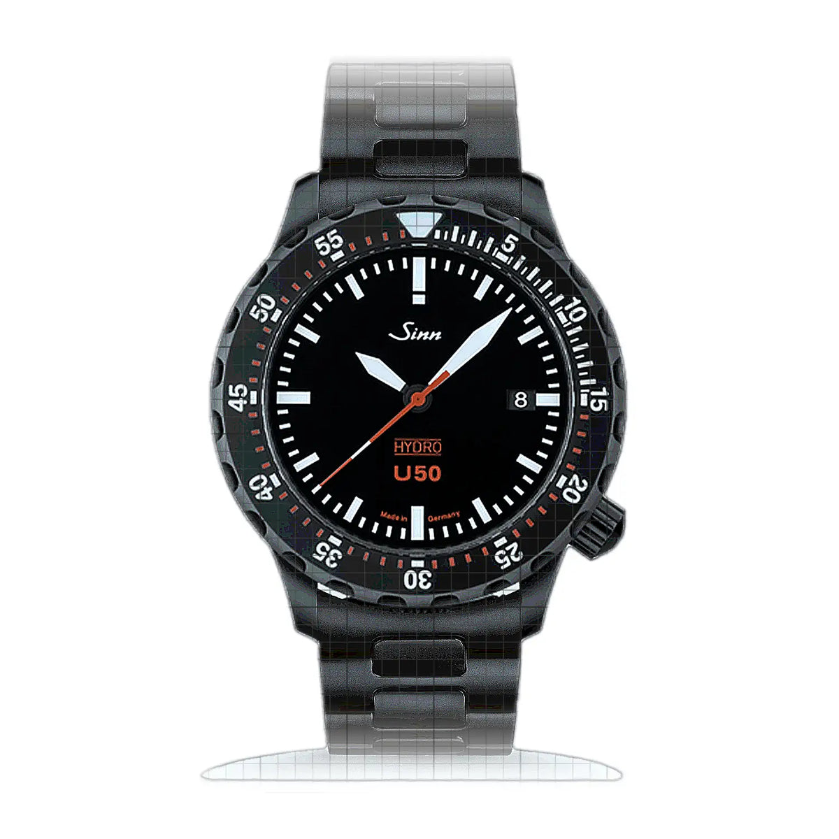 Sinn U50 1051.020HM Schwarz Zifferblatt Edelstahl 41 mm Uhr