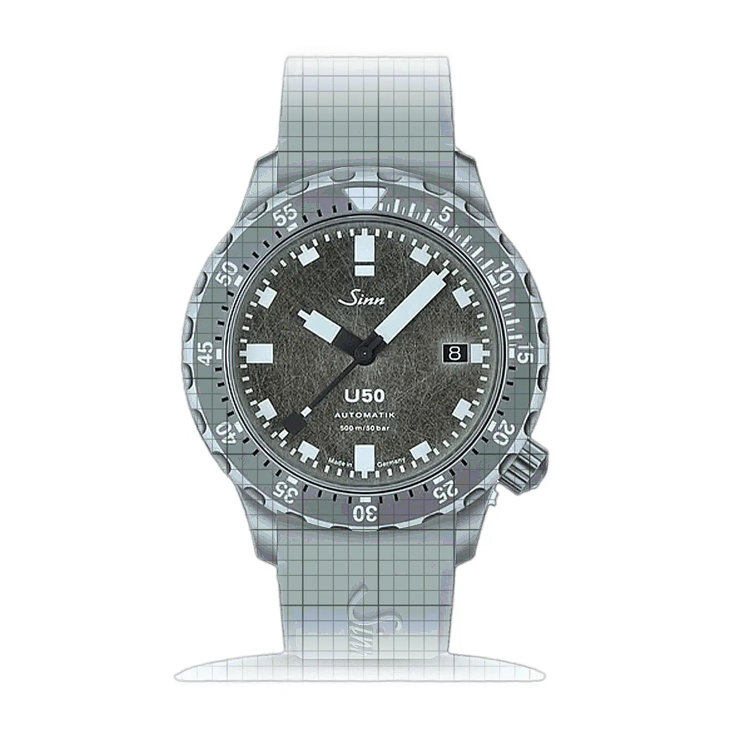 Sinn U50 DS Limited Edition – Silicone strap Grey 1050.034S-G Brown Dial Stainless steel 41mm Watch