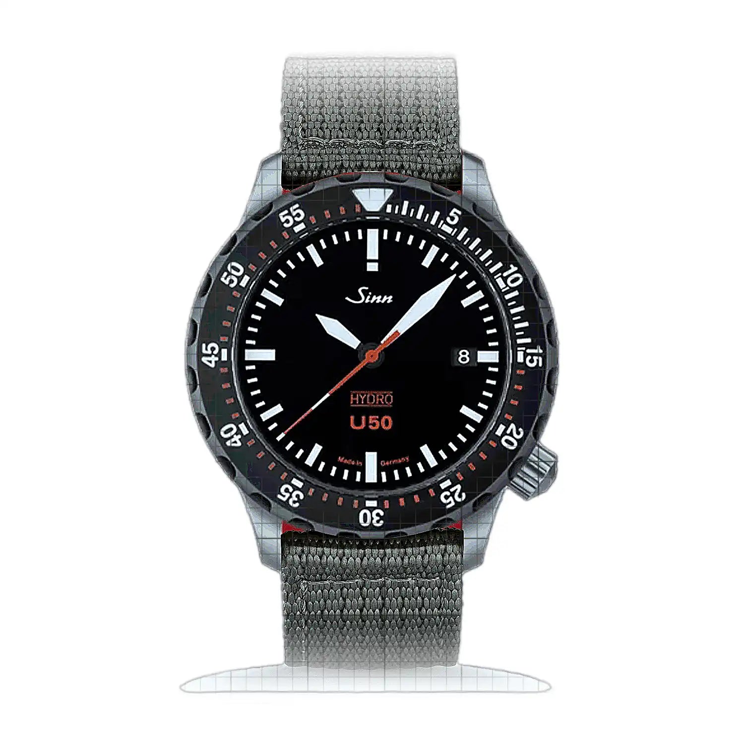 Sinn U50 HYDRO SDR – Fabric strap Green 1051.040T-G Black Dial Stainless steel 41mm Watch