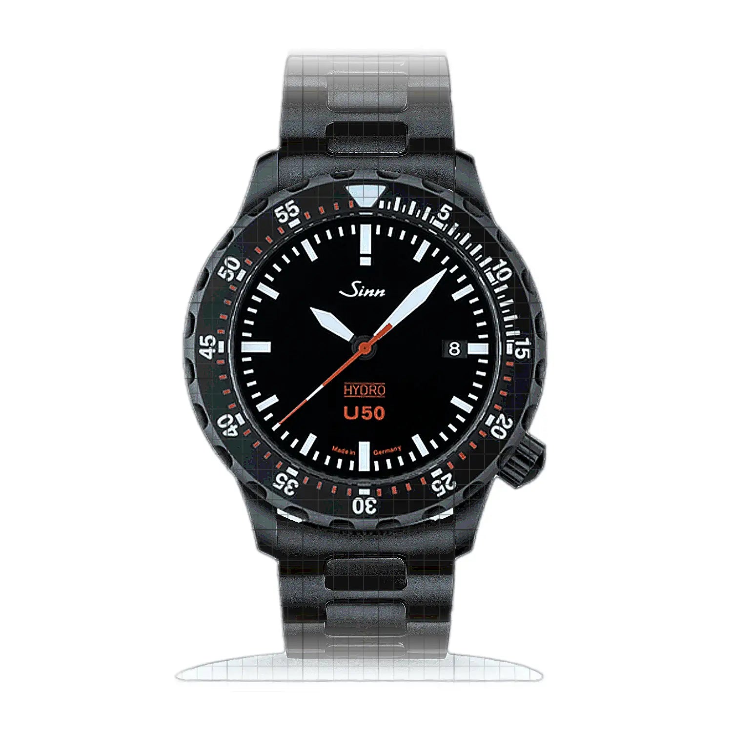 Sinn U50 HYDRO S – Metal bracelet H-Link 1051.020H Black Dial Stainless steel 41mm Watch