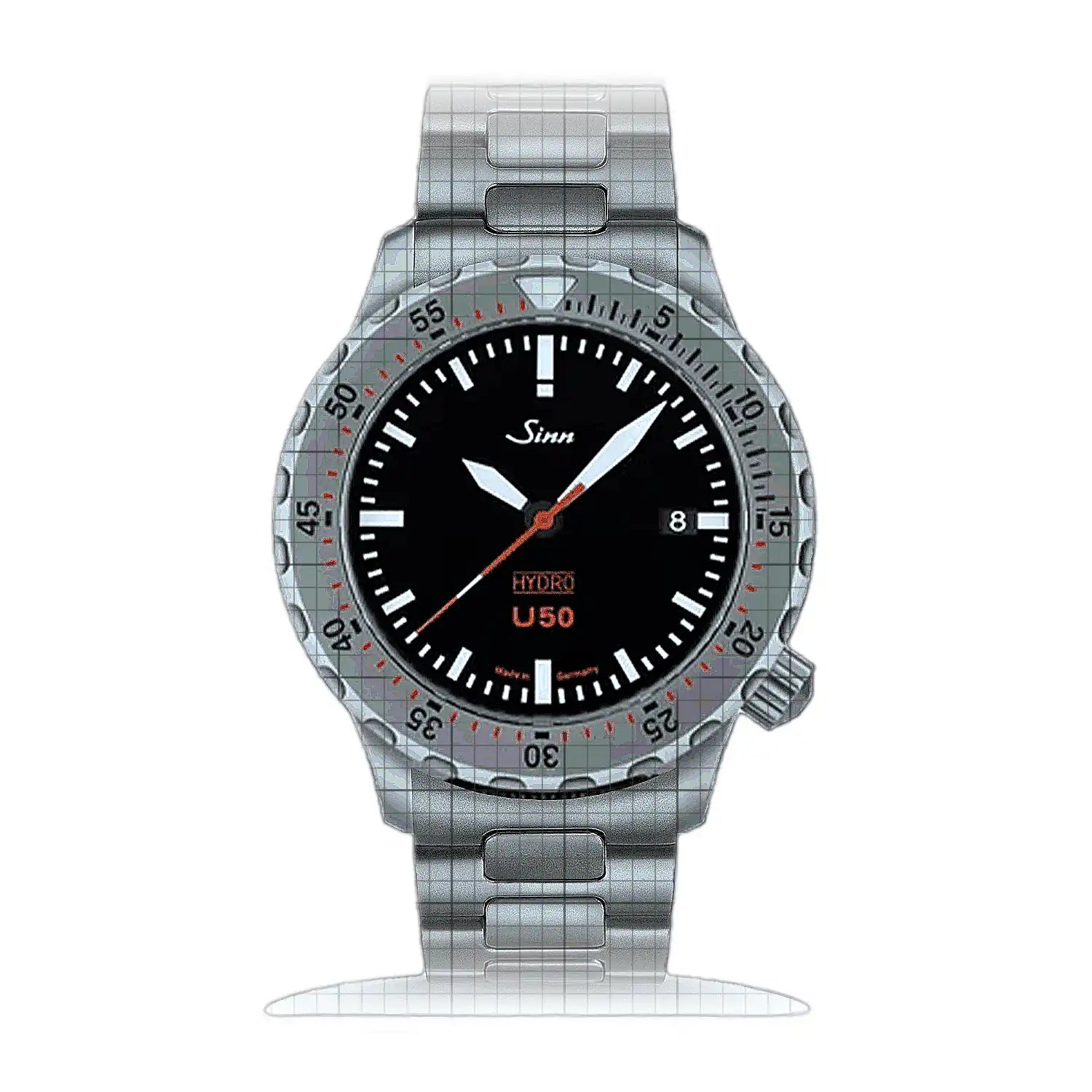 Sinn U50 HYDRO with TEGIMENT-Option – Metal bracelet H-Link 1051.030H Black Dial Stainless steel 41mm Watch