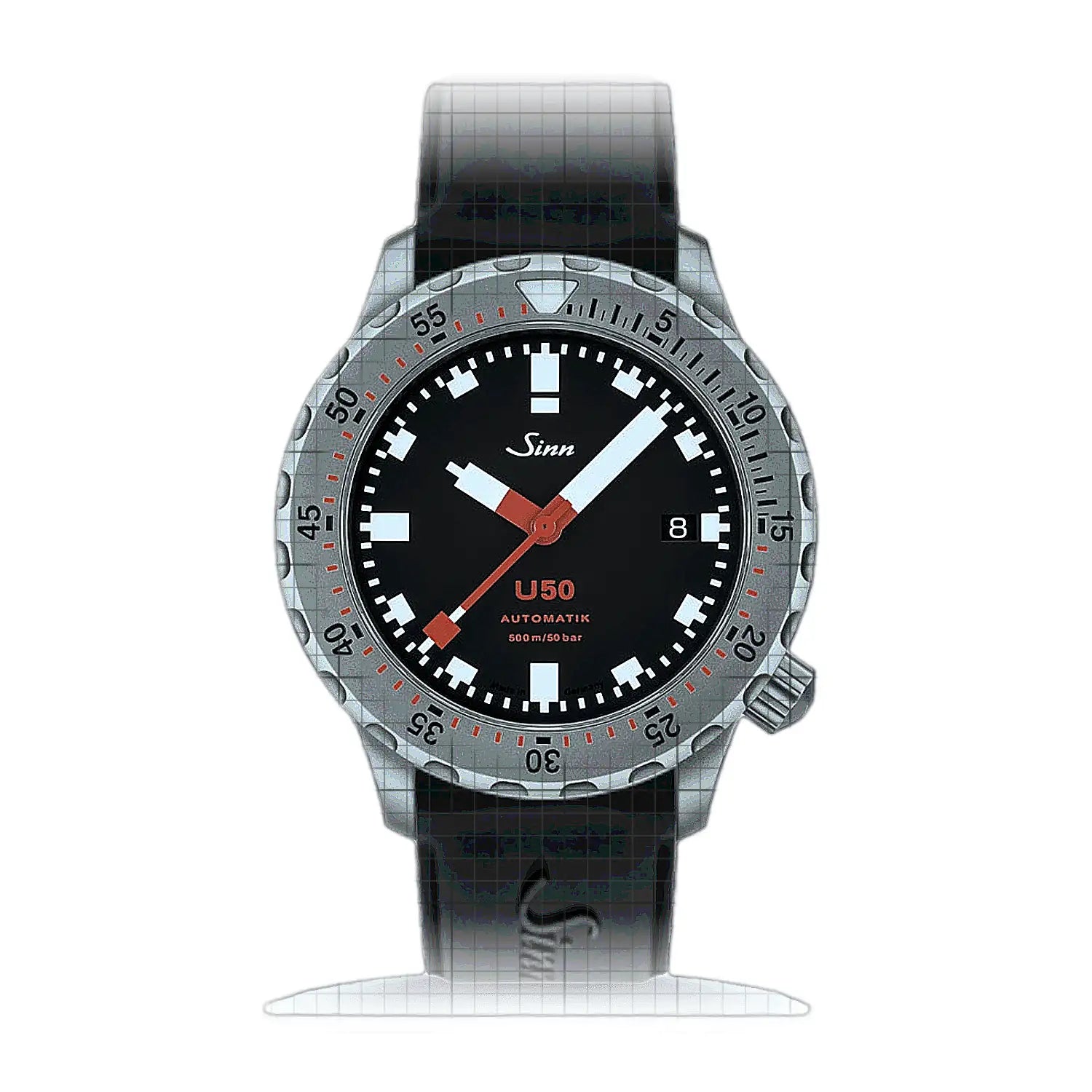 Sinn U50 – Silicone strap Black 1050.010S-S Black Dial Stainless steel 41mm Watch