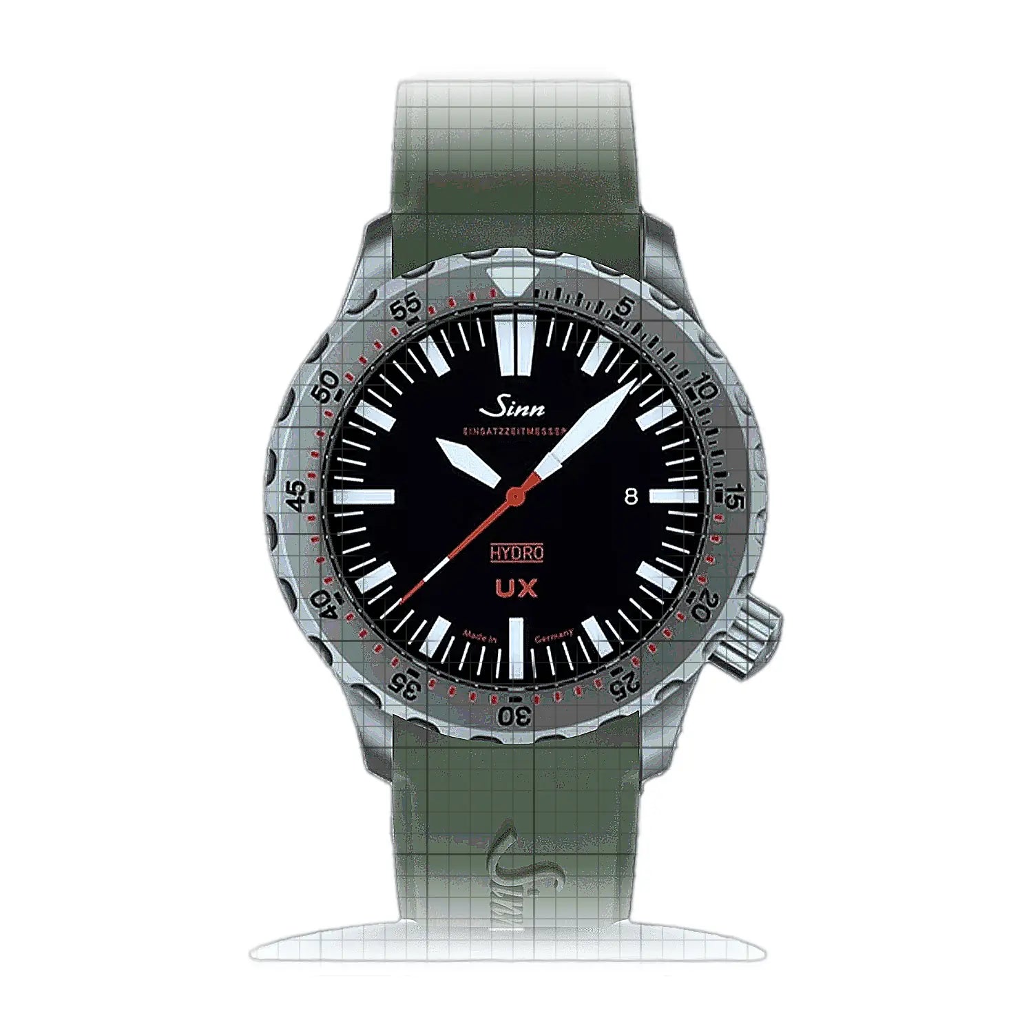 Sinn UX (EZM 2B) with TEGIMENT-Option – Silicone strap Green 403.040S-G Black Dial Stainless steel 44mm Watch
