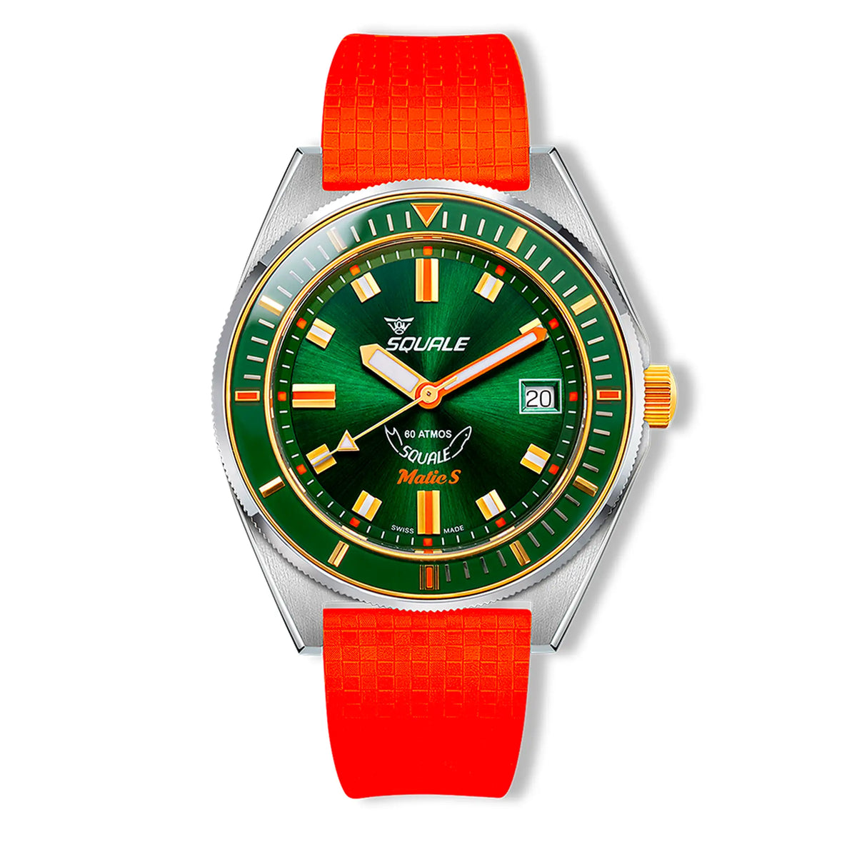 Squale Matic S Green Two Tone Mosaic Rubber MATICGGRGR.MROR