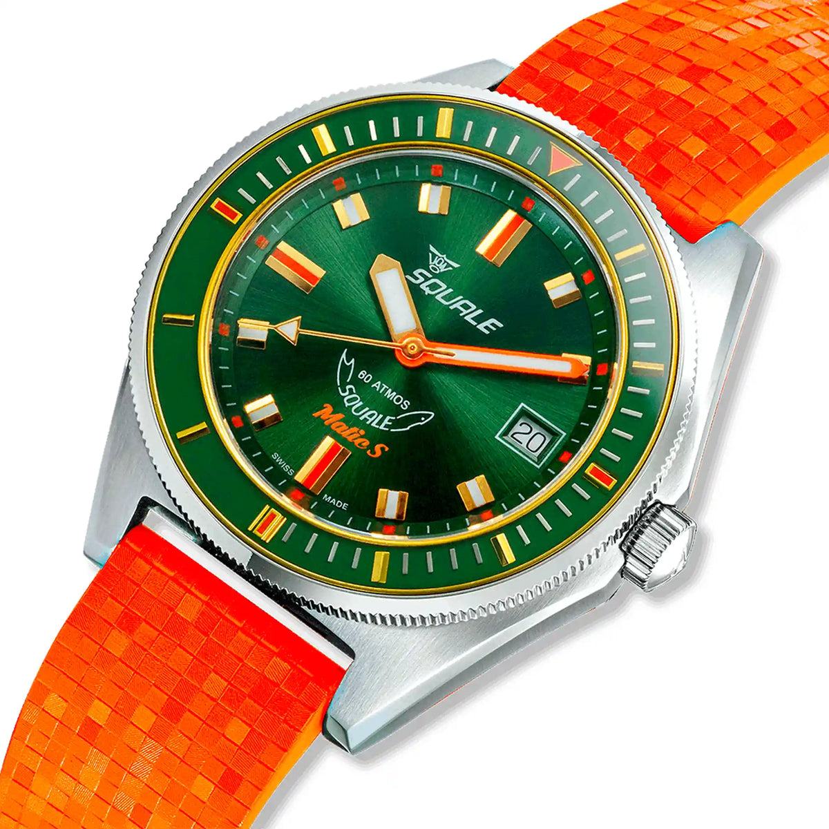 Squale Matic S Green Two Tone Mosaic Rubber MATICGGRGR.MROR