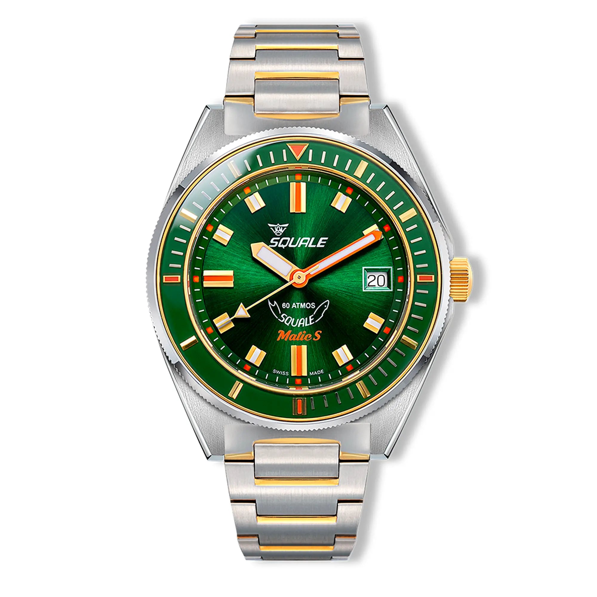 Squale Matic S Two Tone Bracelet Green MATICGGRGR.SSBI