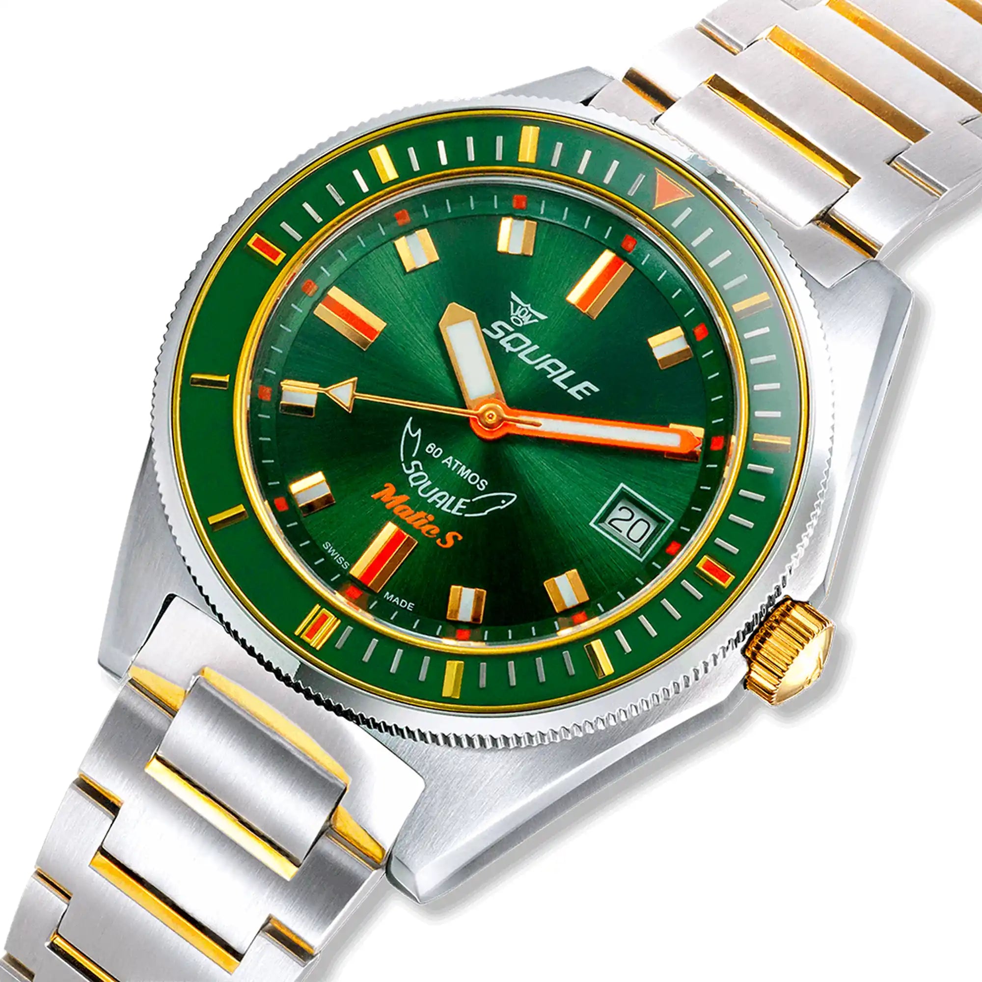 Squale Matic S Two Tone Bracelet Green MATICGGRGR.SSBI