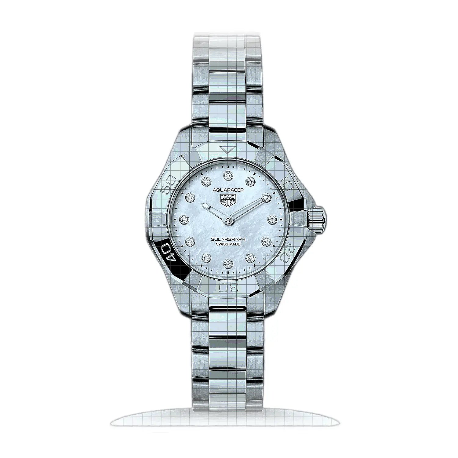TAG Heuer Aquaracer Professional 100 Solargraph WBP141H.BA0049 White Dial Stainless steel 28mm Watch