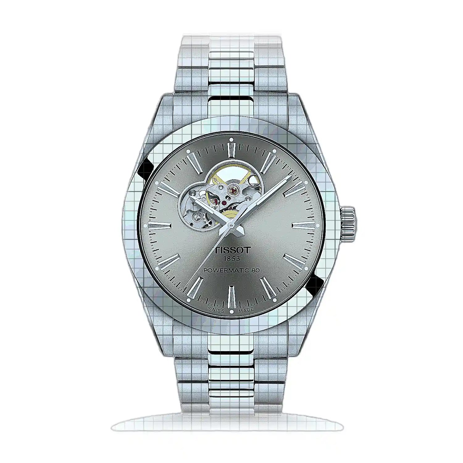 Tissot T-Classic Gentleman Powermatic 80 Open Heart 40mm Grey