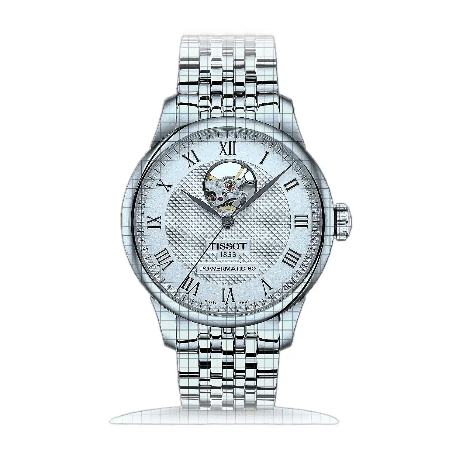 Tissot T-Classic Le Locle Powermatic 80 Open Heart 39mm Silver