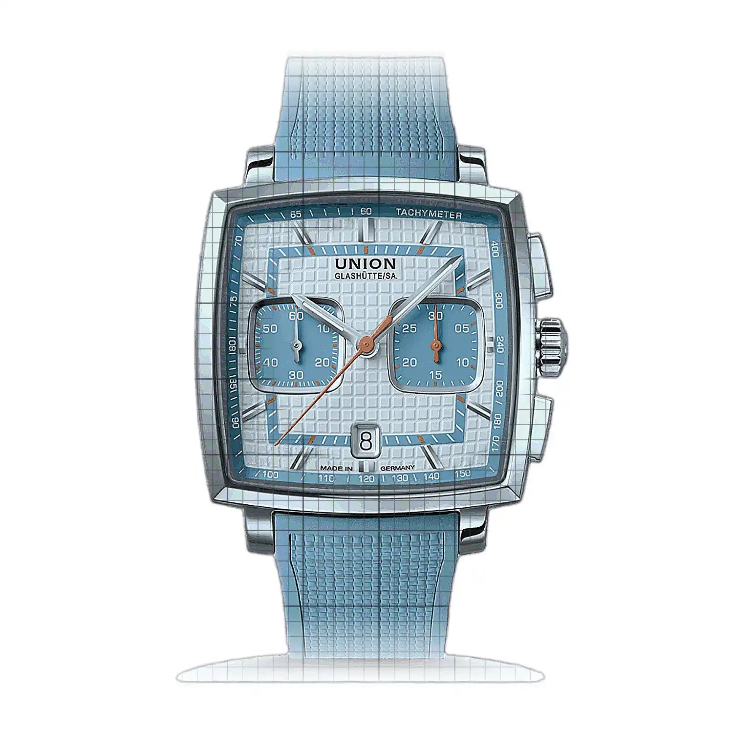 UNION Glashutte Averin Chronograph D015.527.17.011.02 Silver Dial Stainless steel 41mm Watch