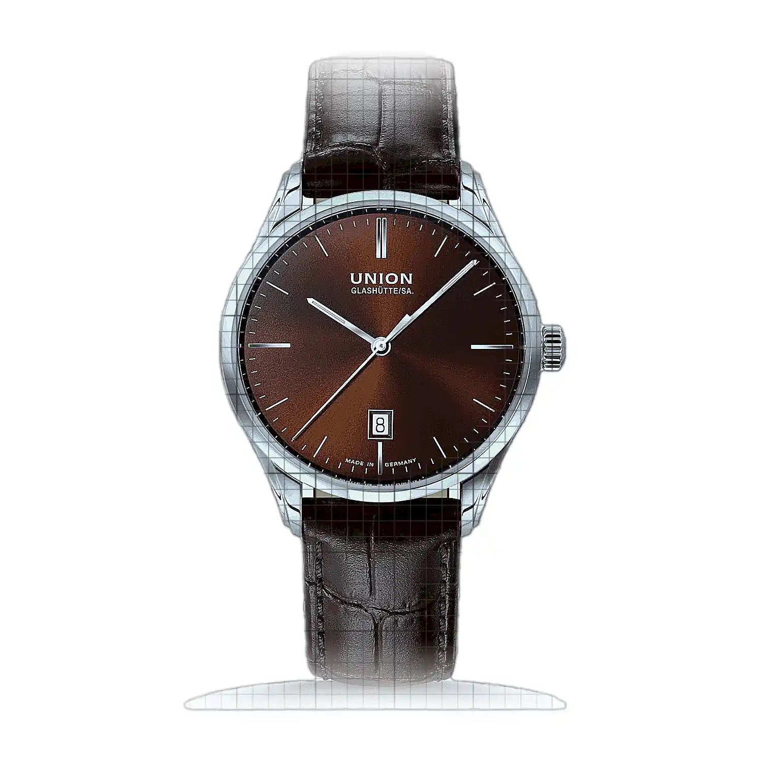 UNION Glashutte Viro Datum D011.407.16.291.00 Brown Dial Stainless steel 41mm Watch