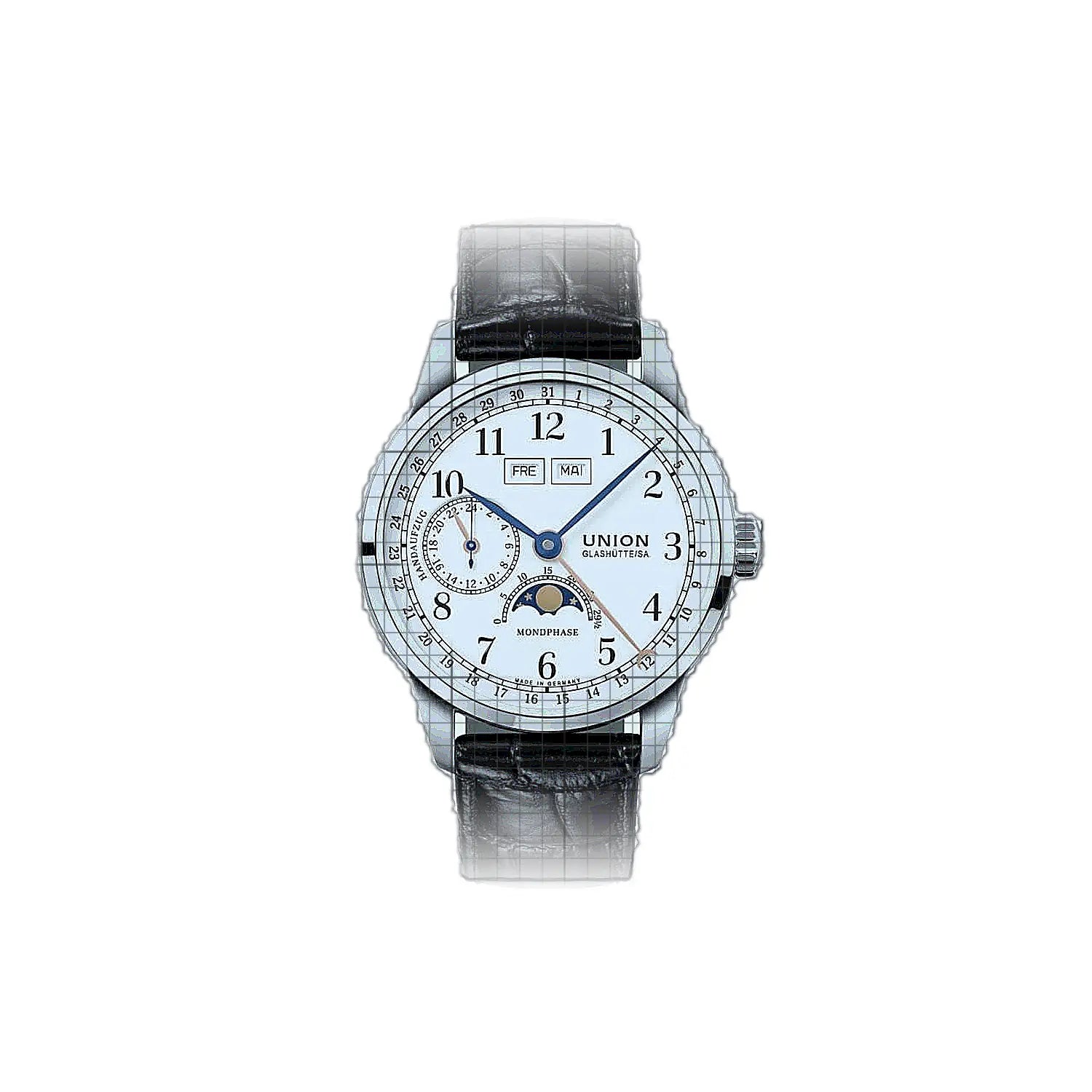 Union Glashütte 1893 Johannes Dürrstein Edition Moon Phase 41mm White