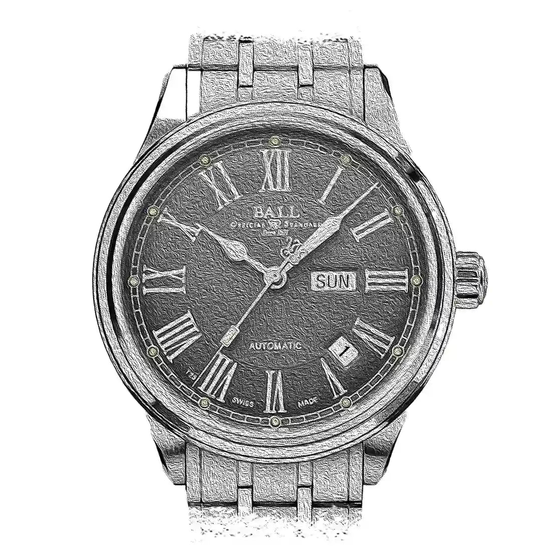 BALL Watch Trainmaster Automatic Grey 41mm