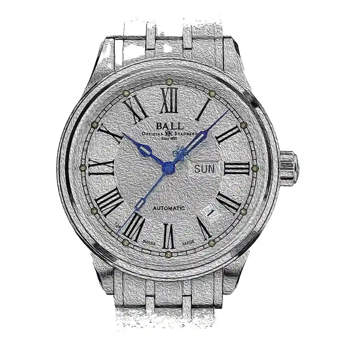 BALL Watch Trainmaster Automatic White 41mm