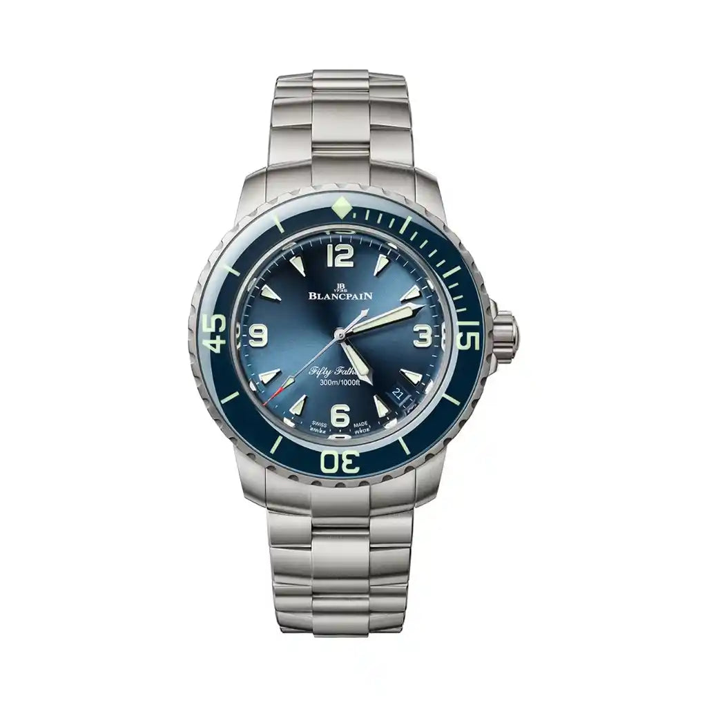 Blancpain Fifty Fathoms 5007 12B40 98S – Uhr mit blauem Zifferblatt und Titangehäuse, 38 mm