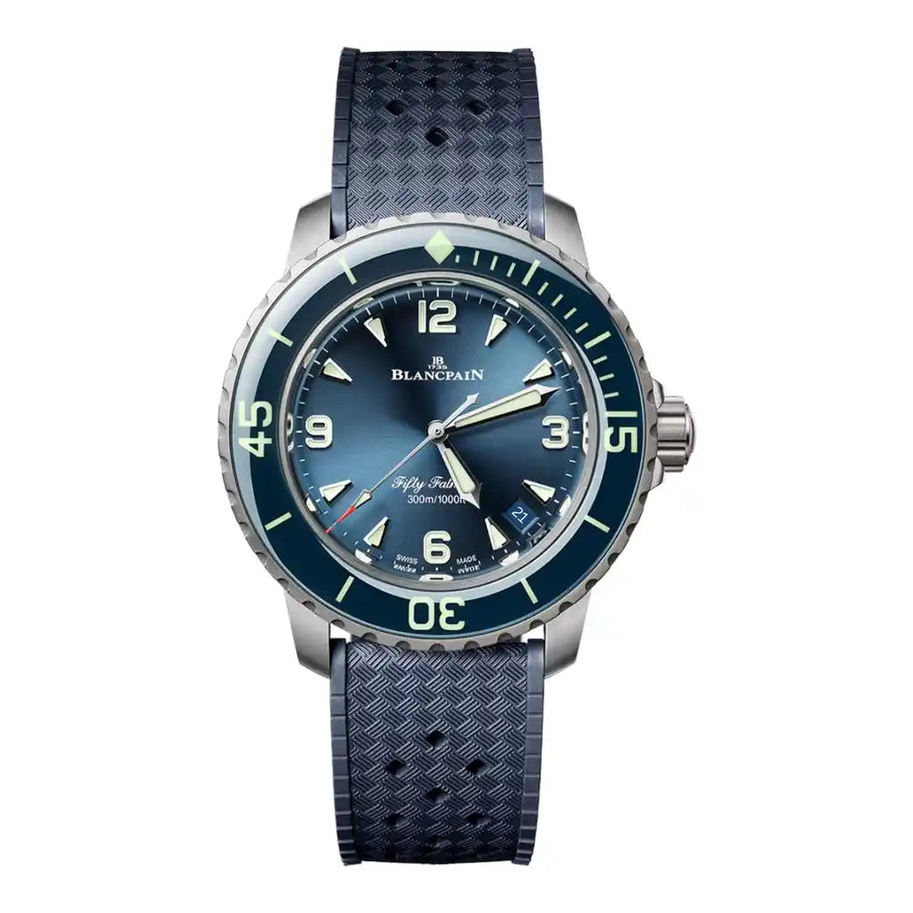 Blancpain Fifty Fathoms 5007 12B40 O64B – Uhr mit blauem Zifferblatt und Titangehäuse, 38 mm
