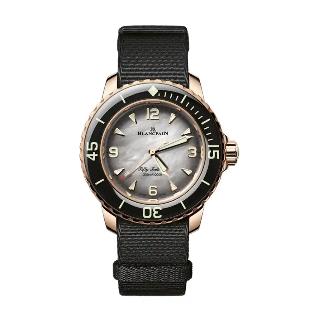 Blancpain Fifty Fathoms 5007 3644A NABA Uhr mit Perlmutt und Roségold