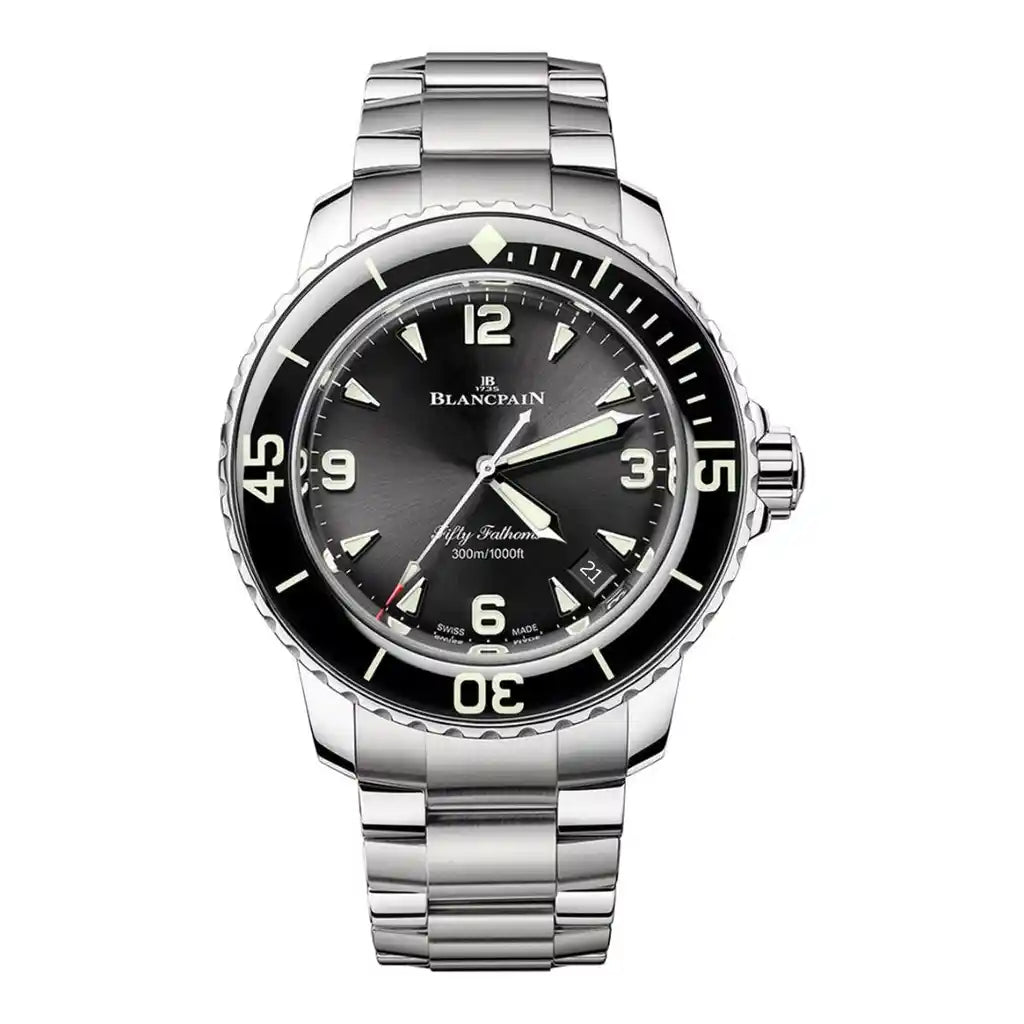Blancpain Fifty Fathoms 5010 1130 71S Uhr mit Schwarz , Edelstahl, 38 mm