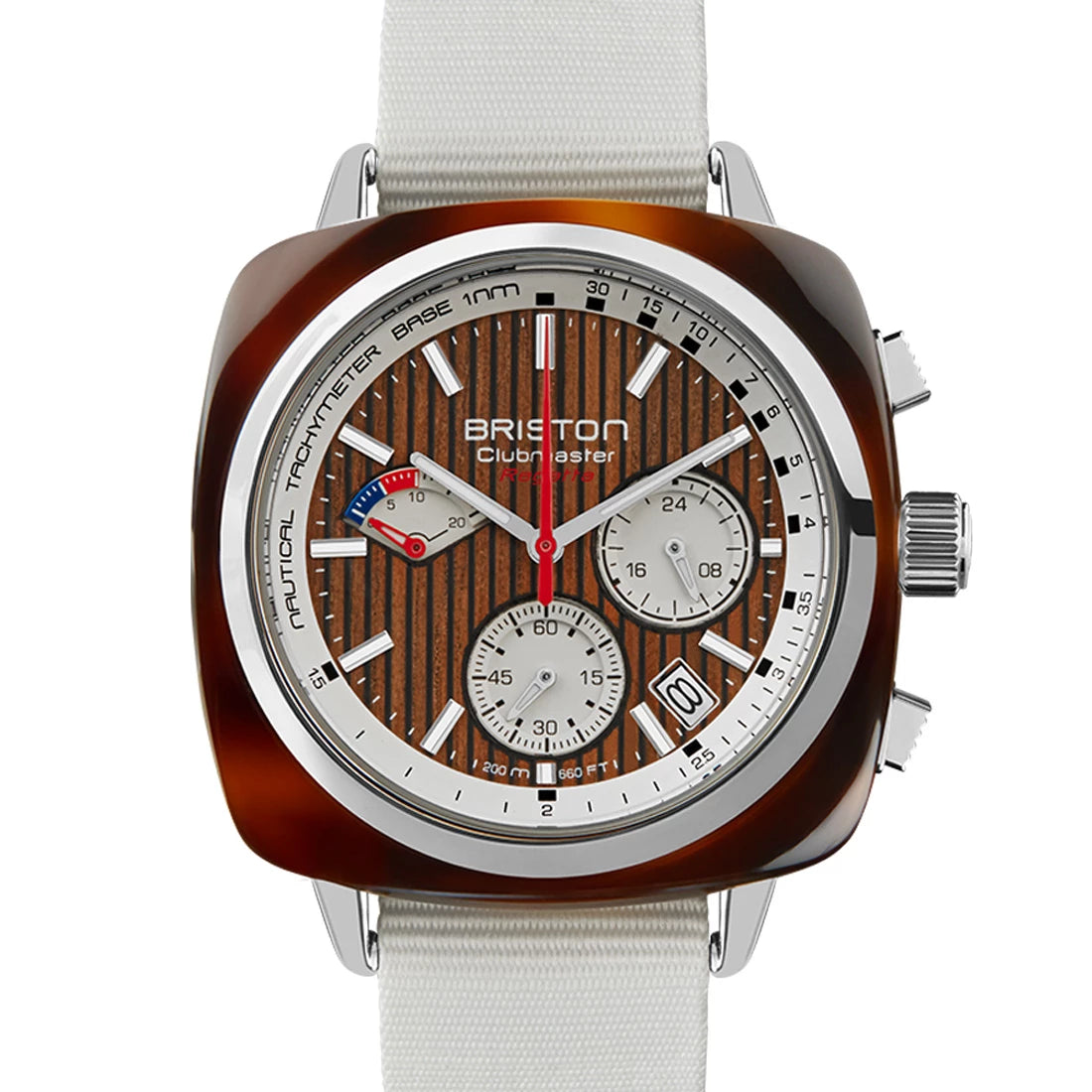 Briston Clubmaster Regatta Walnut Quartz Blanc 42mm