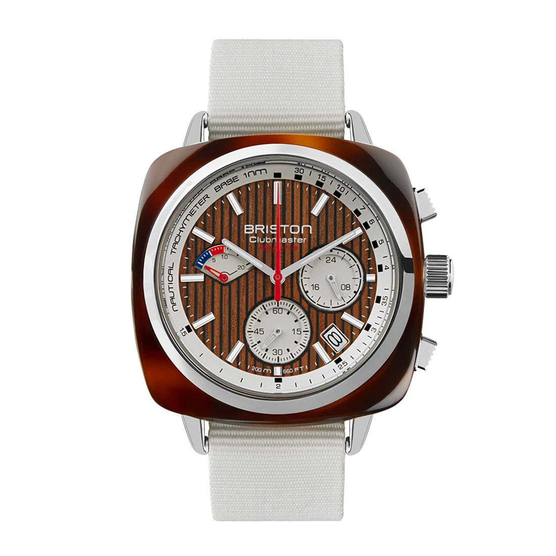 Briston Clubmaster Regatta Walnut Quartz Blanc 42mm